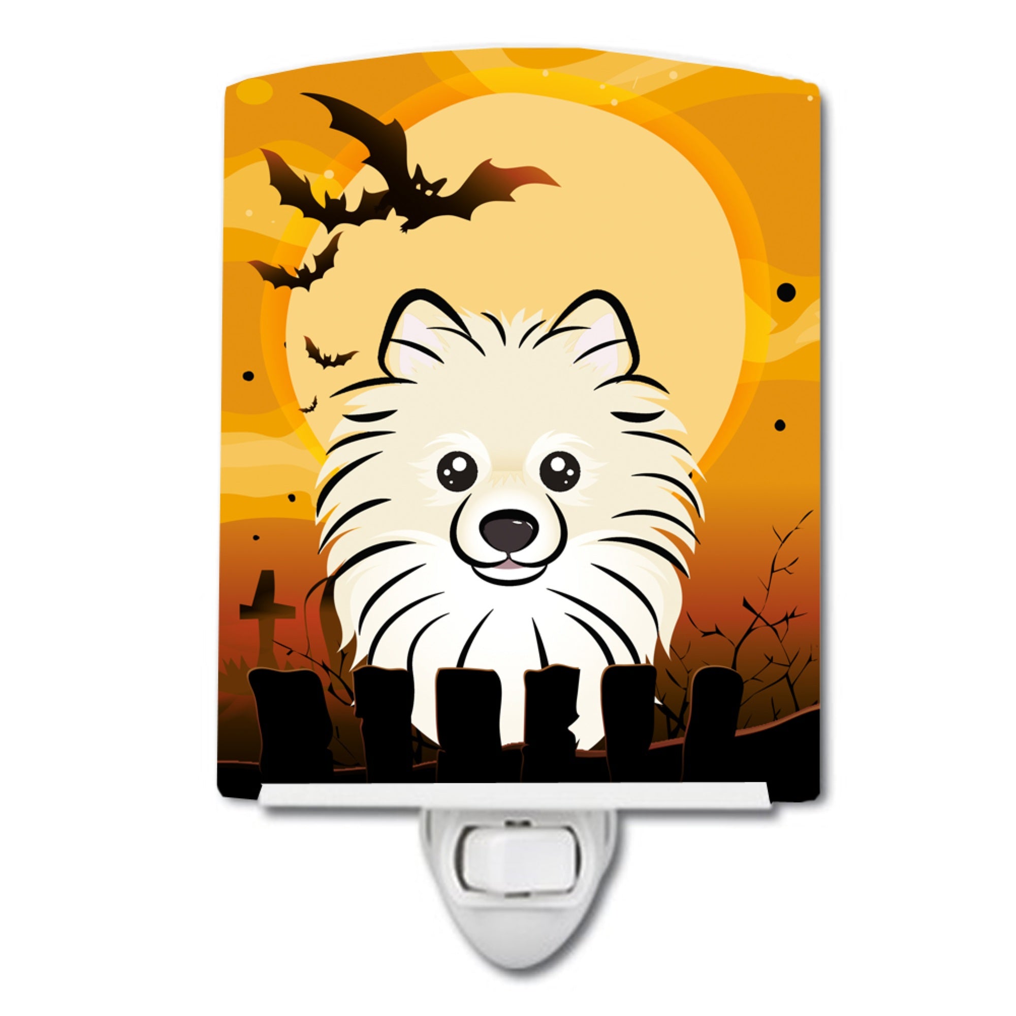  inchCarolines Treasures Halloween Pomeranian Ceramic Night Light, 6x4, Multicolor inch