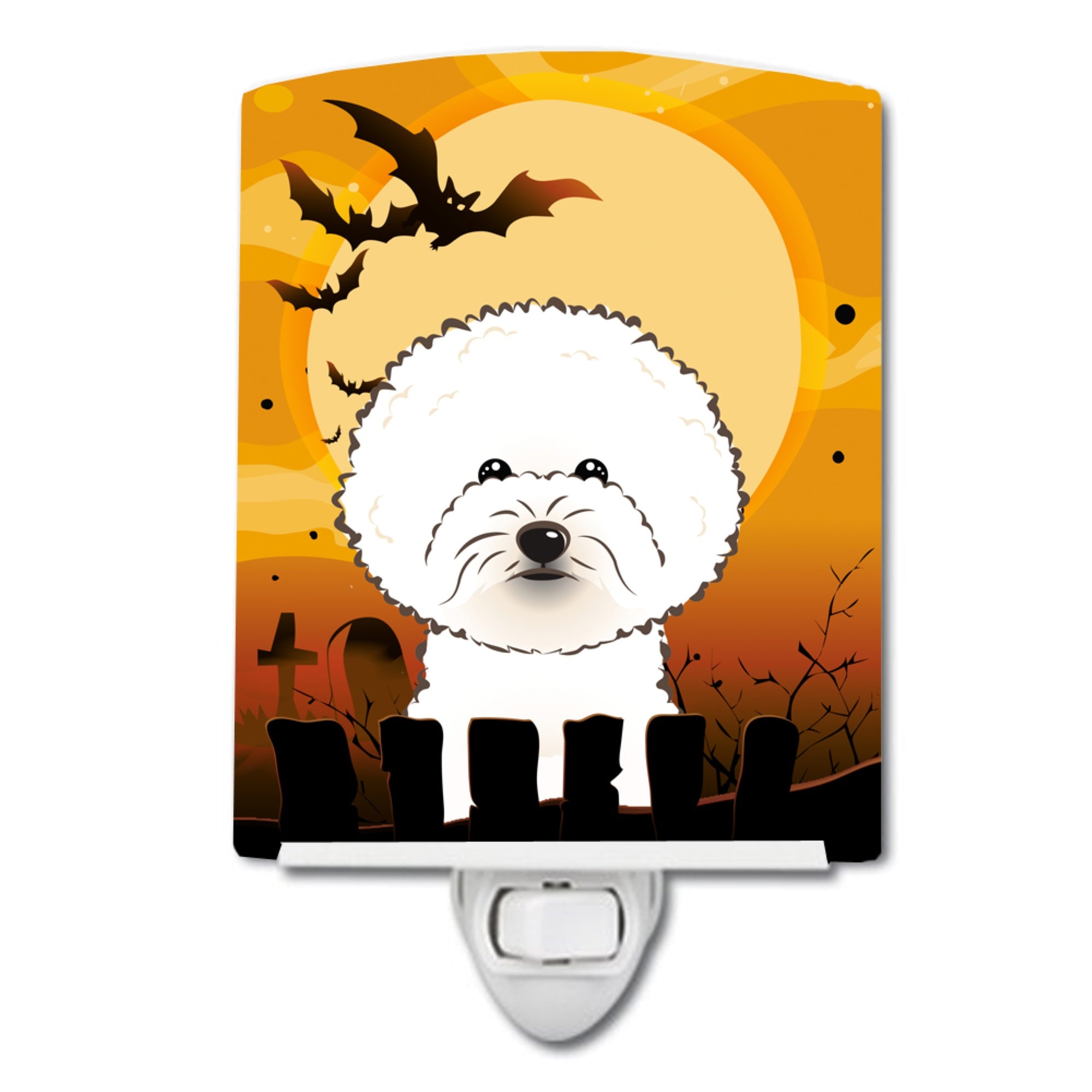  inchCarolines Treasures Halloween Bichon Frise Ceramic Night Light, 6x4, Multicolor inch