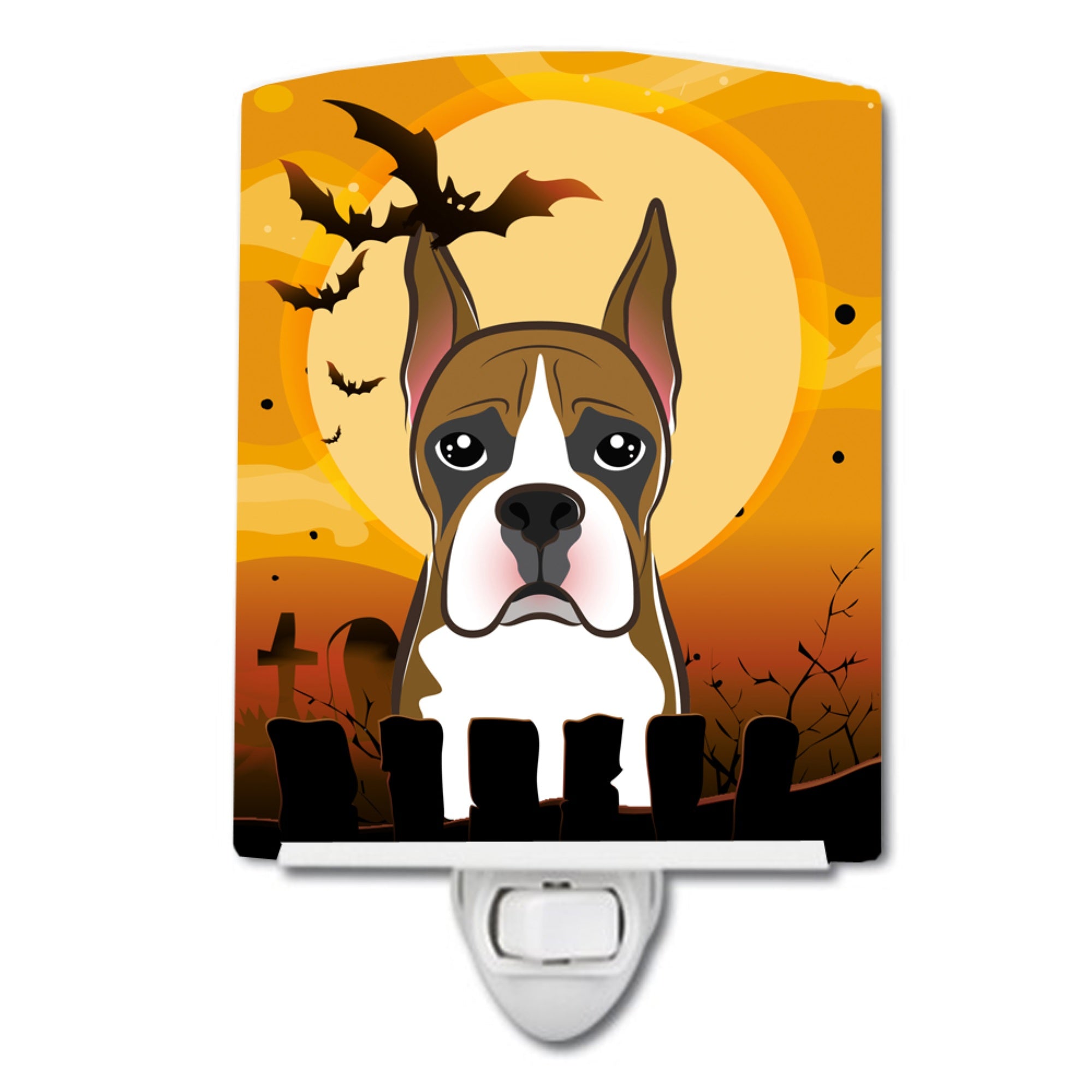  inchCarolines Treasures Halloween Boxer Ceramic Night Light, 6x4, Multicolor inch