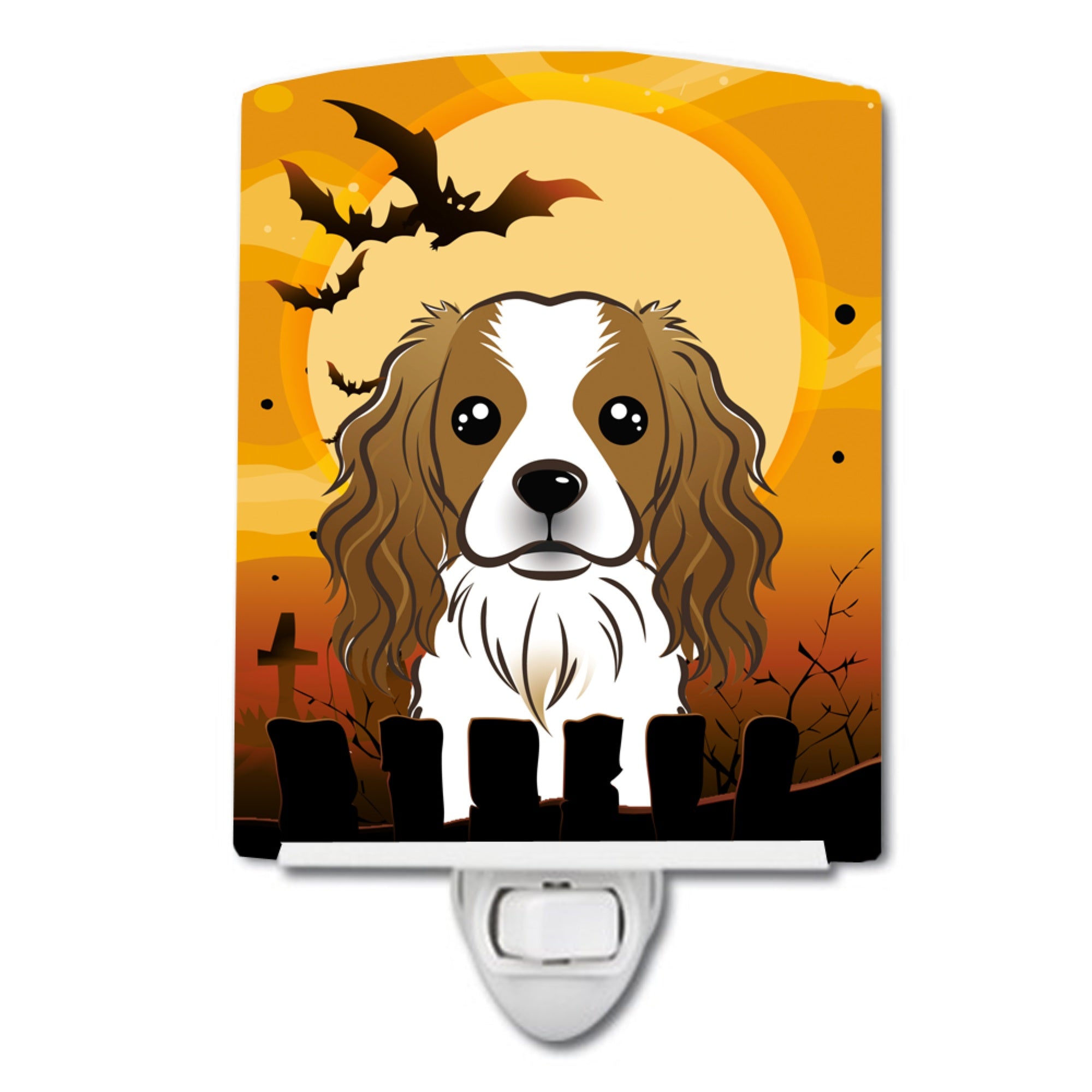  inchCarolines Treasures Halloween Cavalier Spaniel Ceramic Night Light, 6x4, Multicolor inch