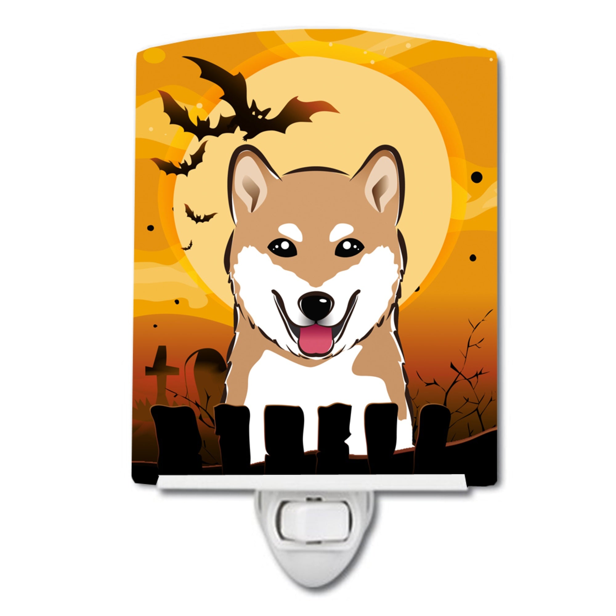  inchCarolines Treasures Halloween Shiba Inu Ceramic Night Light, 6x4, Multicolor inch