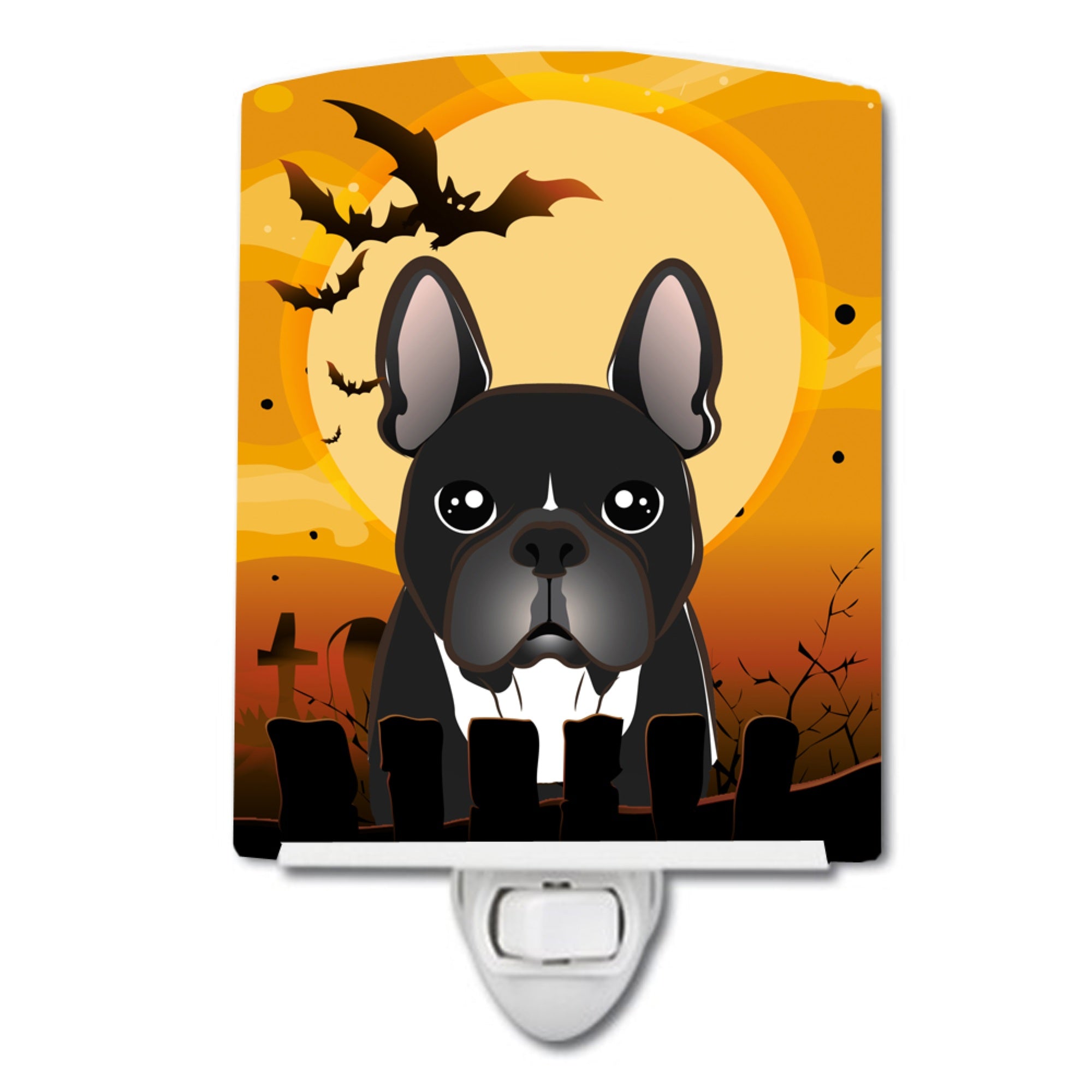  inchCarolines Treasures Halloween French Bulldog Ceramic Night Light, 6x4, Multicolor inch