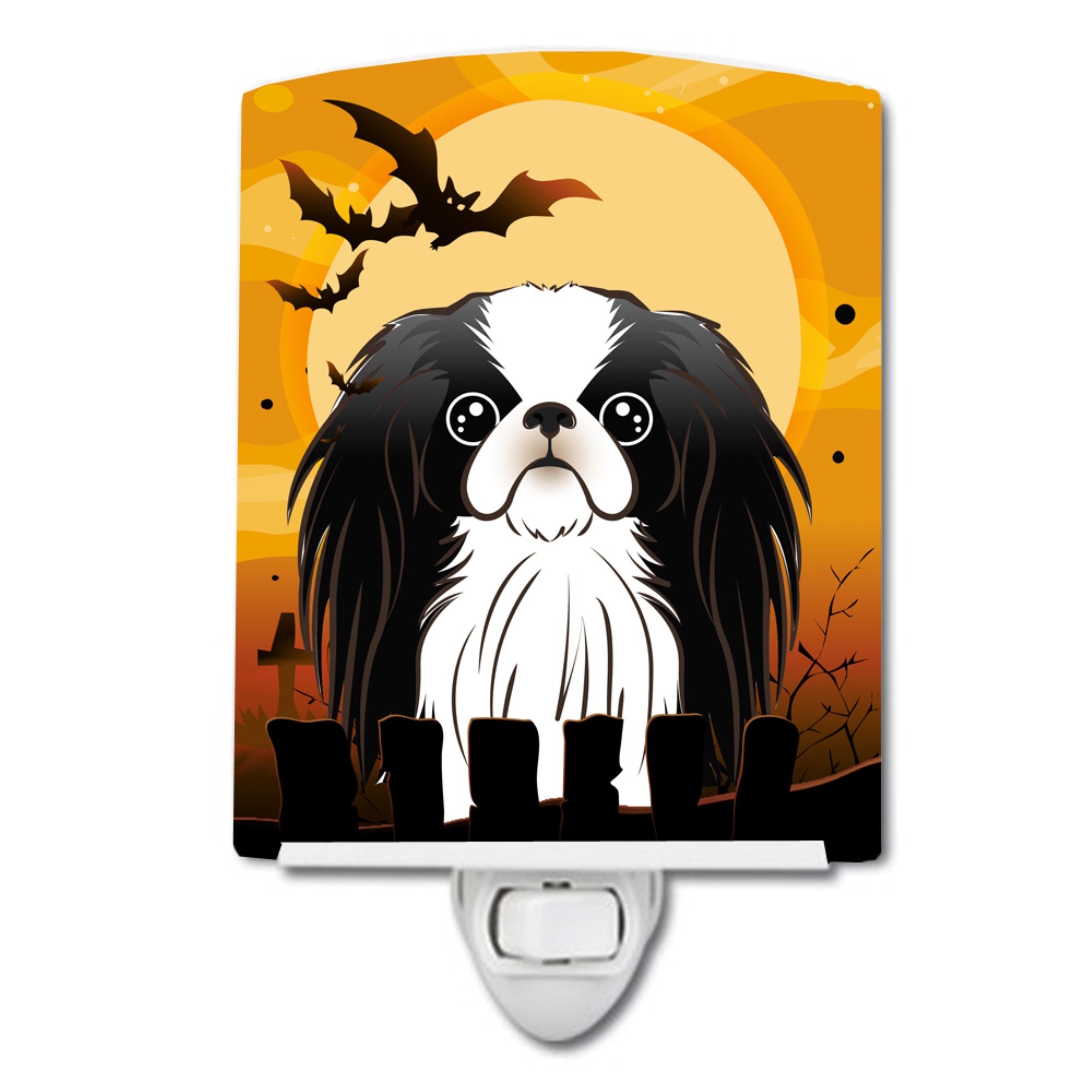  inchCarolines Treasures Halloween Japanese Chin Ceramic Night Light, 6x4, Multicolor inch