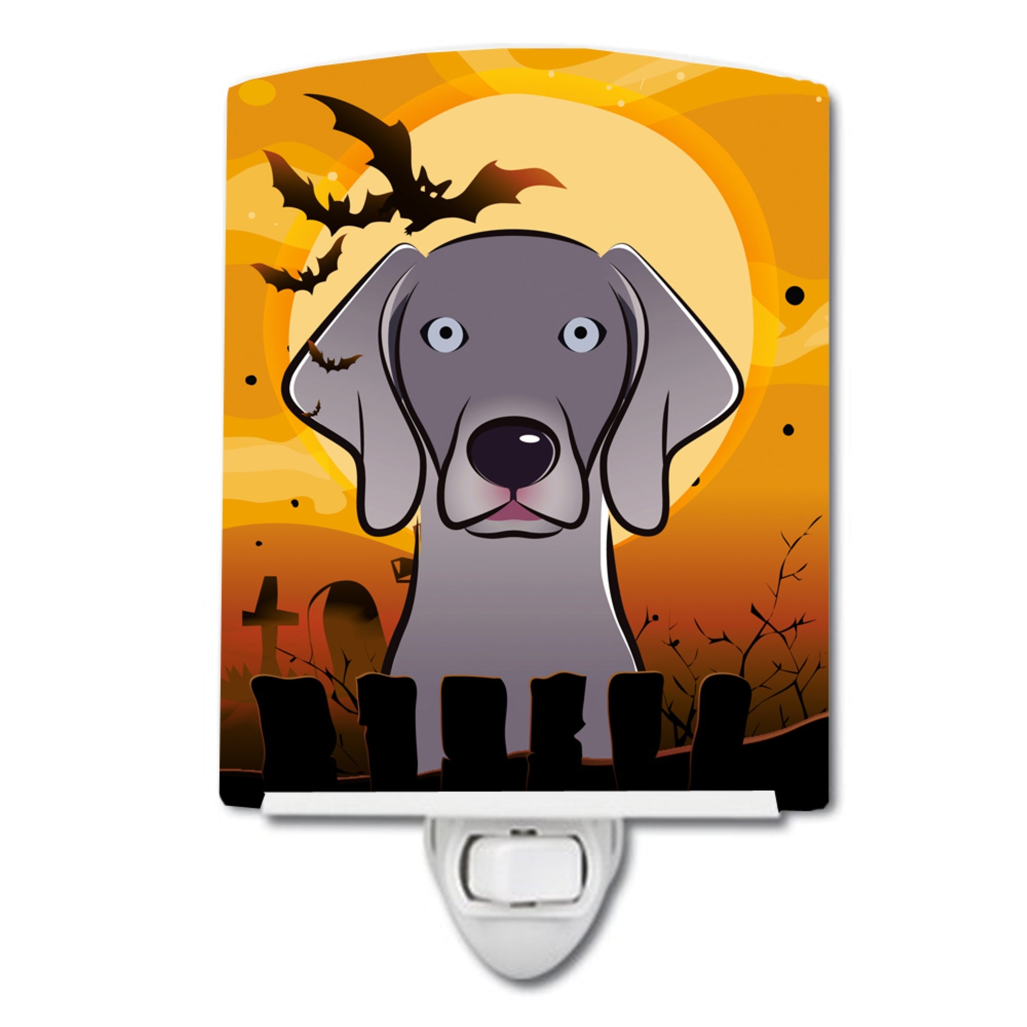  inchCarolines Treasures Halloween Weimaraner Ceramic Night Light, 6x4, Multicolor inch
