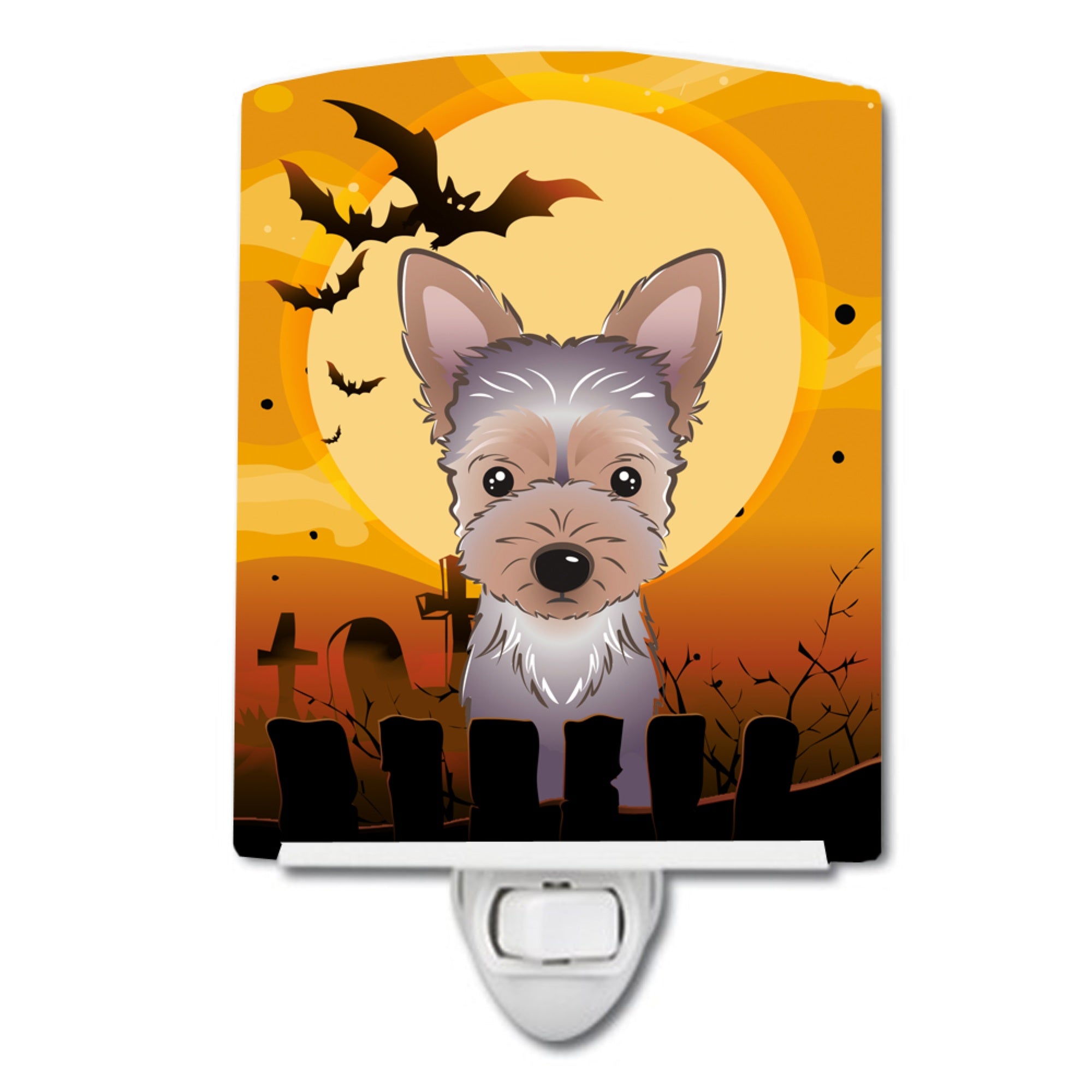  inchCarolines Treasures Halloween Yorkie Puppy Ceramic Night Light, 6x4, Multicolor inch