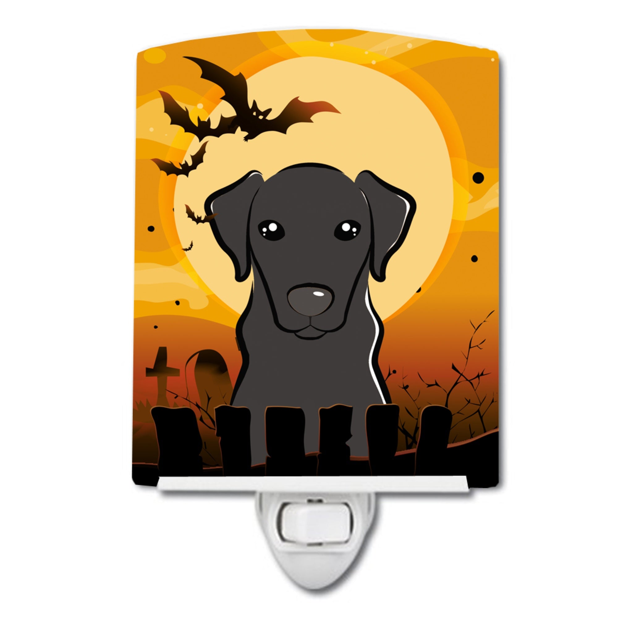  inchCarolines Treasures Halloween Black Labrador Ceramic Night Light, 6x4, Multicolor inch