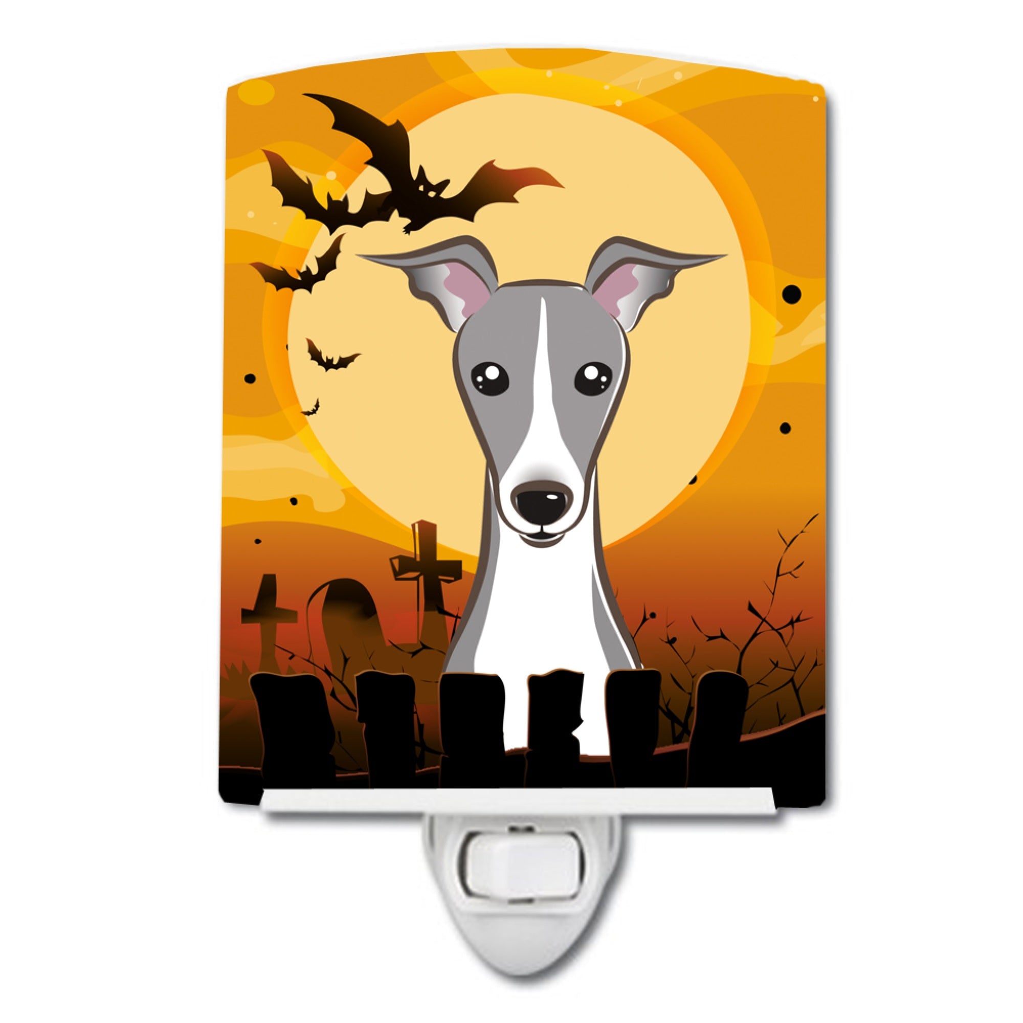  inchCarolines Treasures Halloween Italian Greyhound Ceramic Night Light, 6x4, Multicolor inch