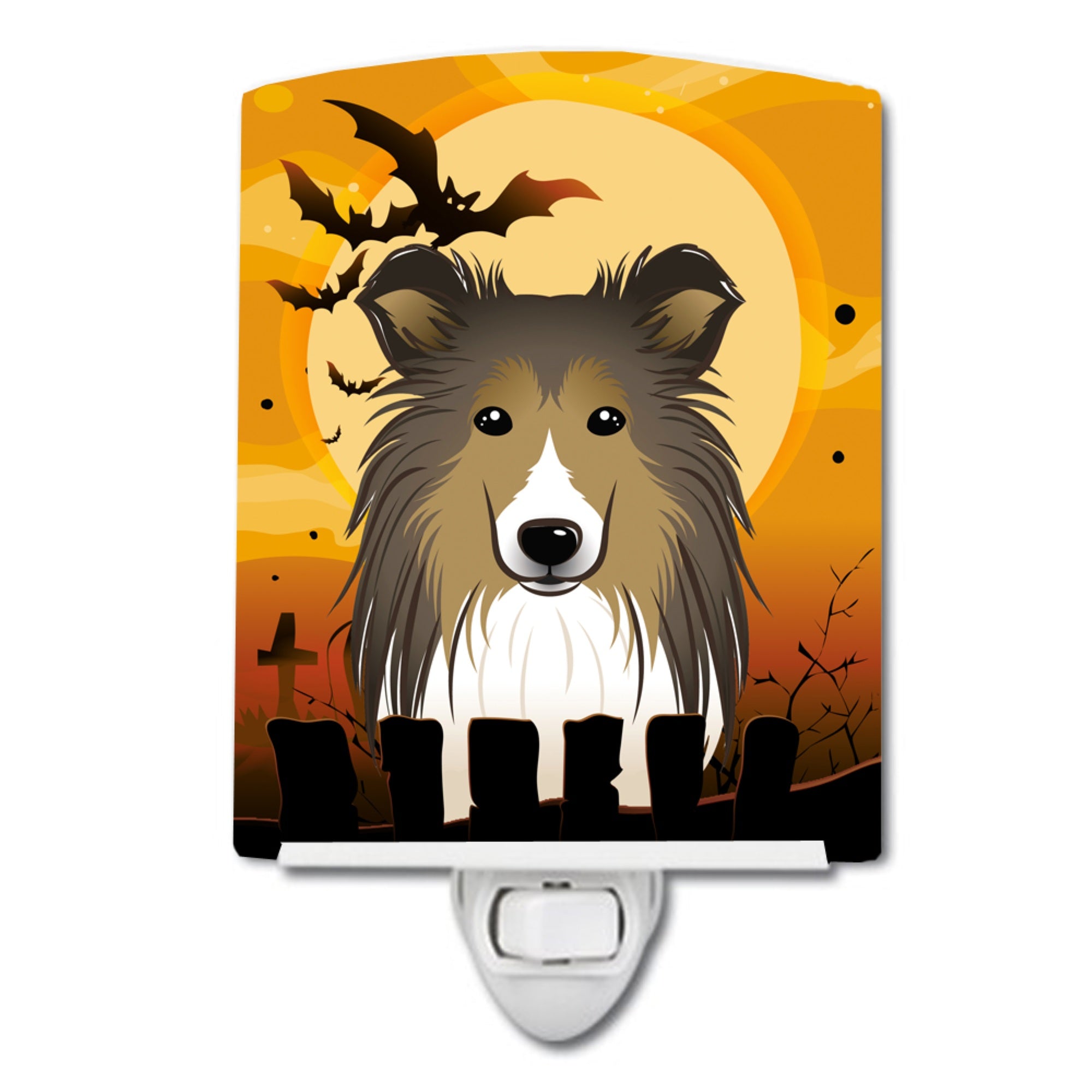  inchCarolines Treasures Halloween Sheltie Ceramic Night Light, 6x4, Multicolor inch