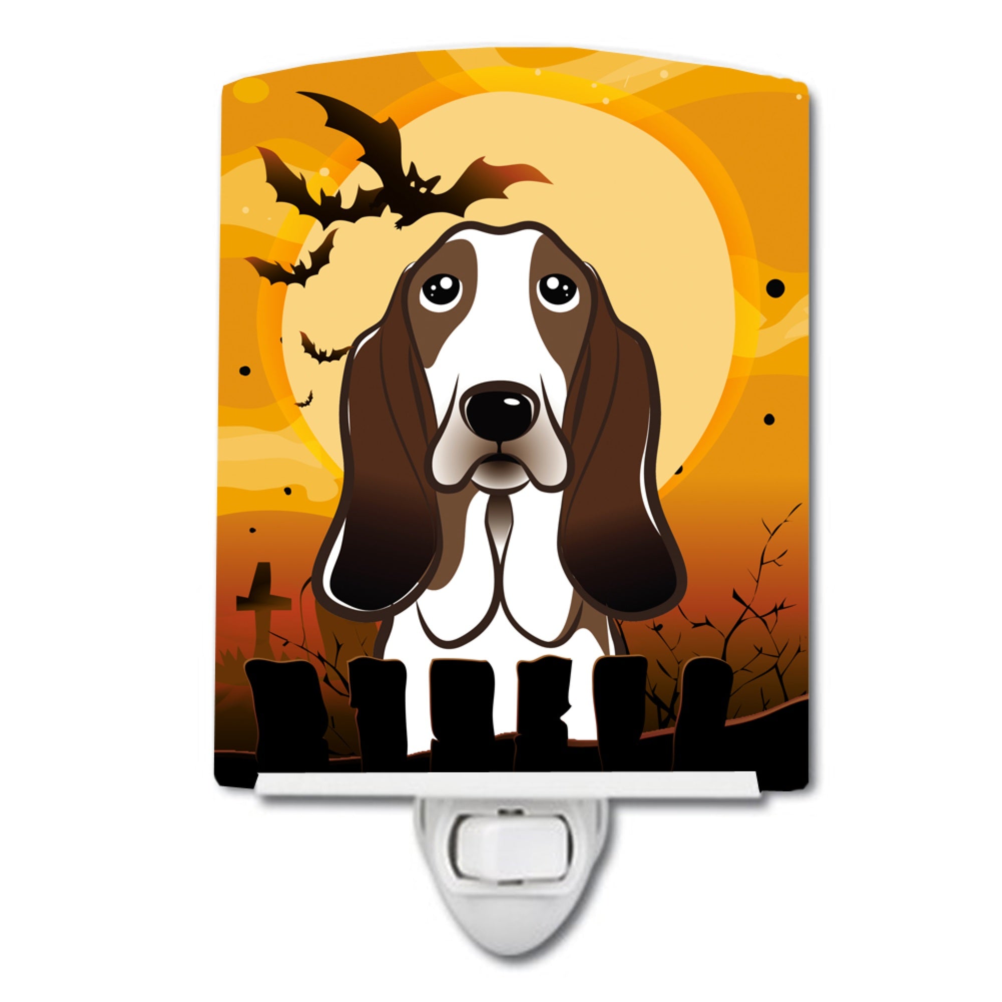  inchCarolines Treasures Halloween Basset Hound Ceramic Night Light, 6x4, Multicolor inch