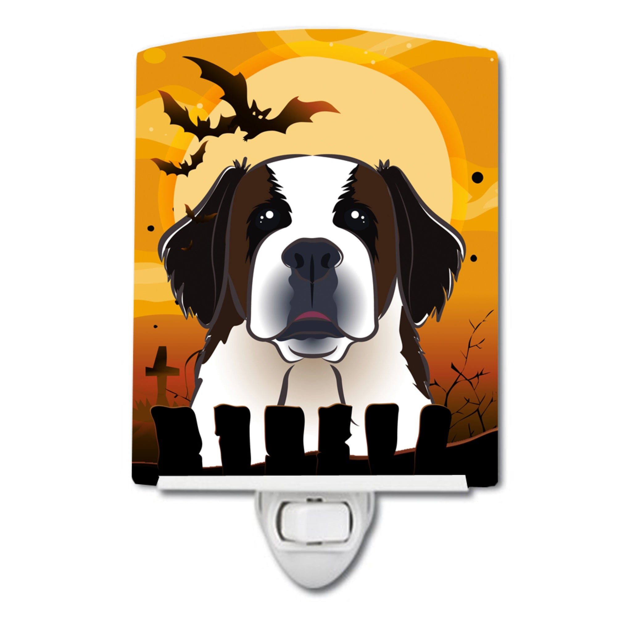  inchCarolines Treasures Halloween Saint Bernard Ceramic Night Light, 6x4, Multicolor inch