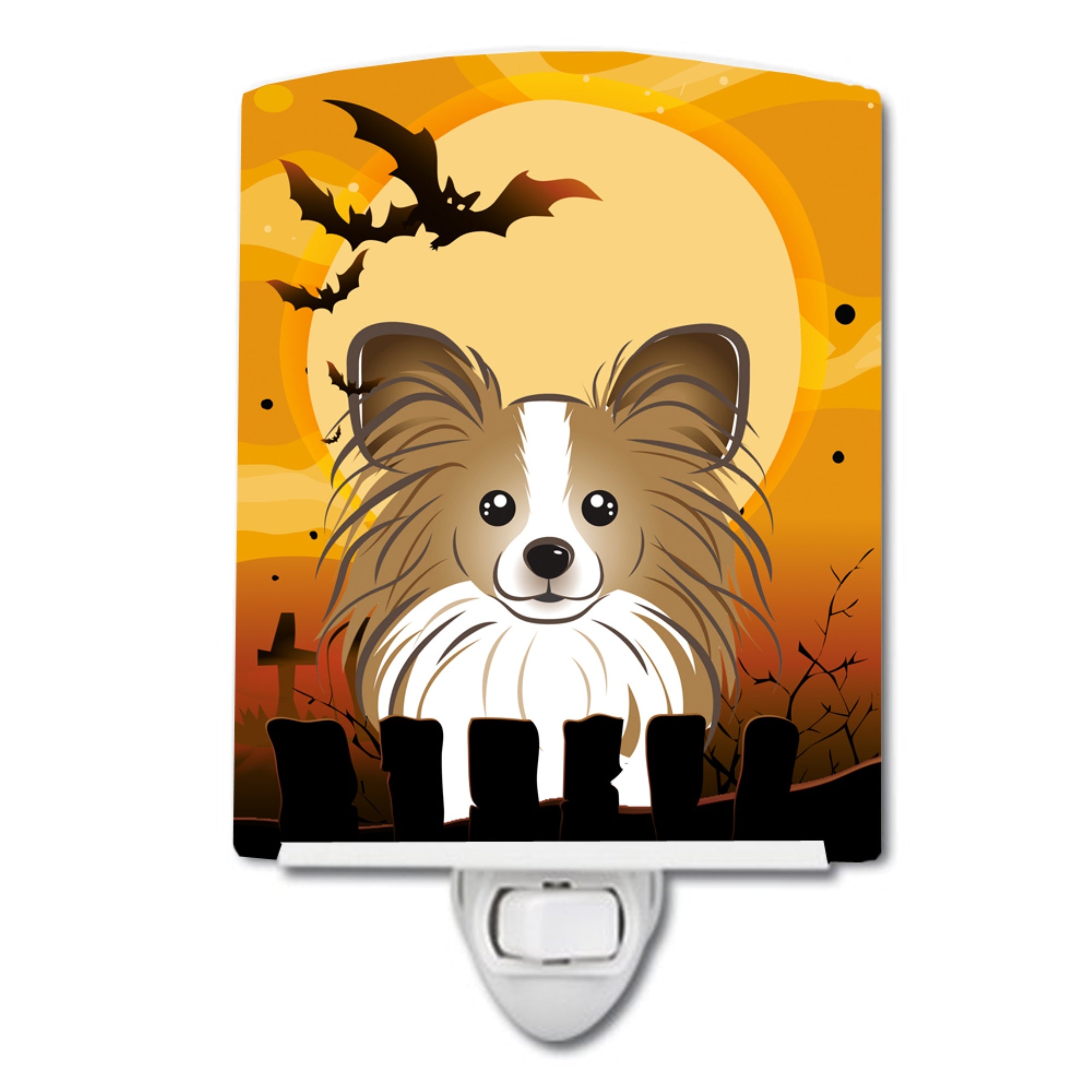  inchCarolines Treasures Halloween Papillon Ceramic Night Light, 6x4, Multicolor inch