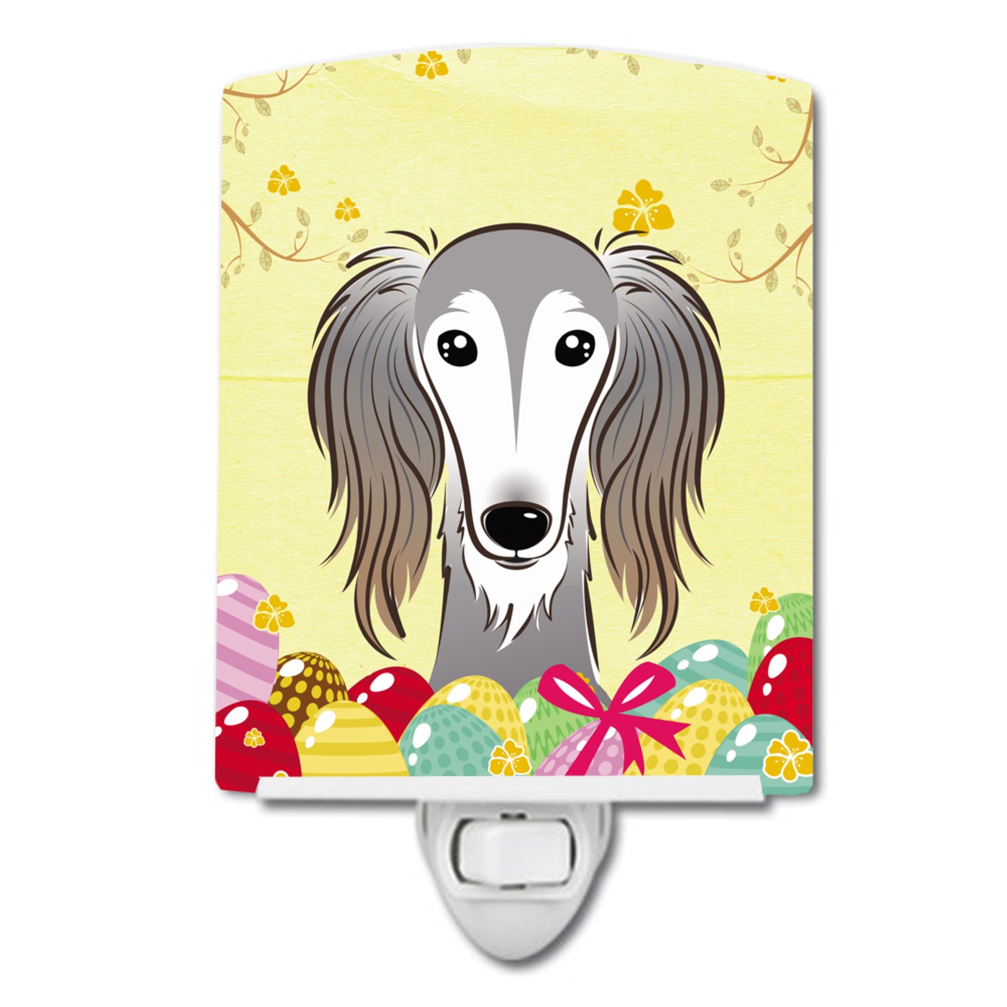  inchCarolines Treasures Saluki Easter Egg Hunt Ceramic Night Light, 6x4, Multicolor inch