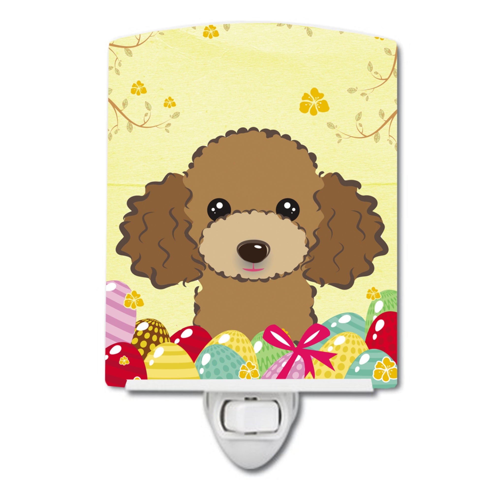  inchCarolines Treasures Chocolate Brown Poodle Easter Egg Hunt Ceramic Night Light, 6x4, Multicolor inch