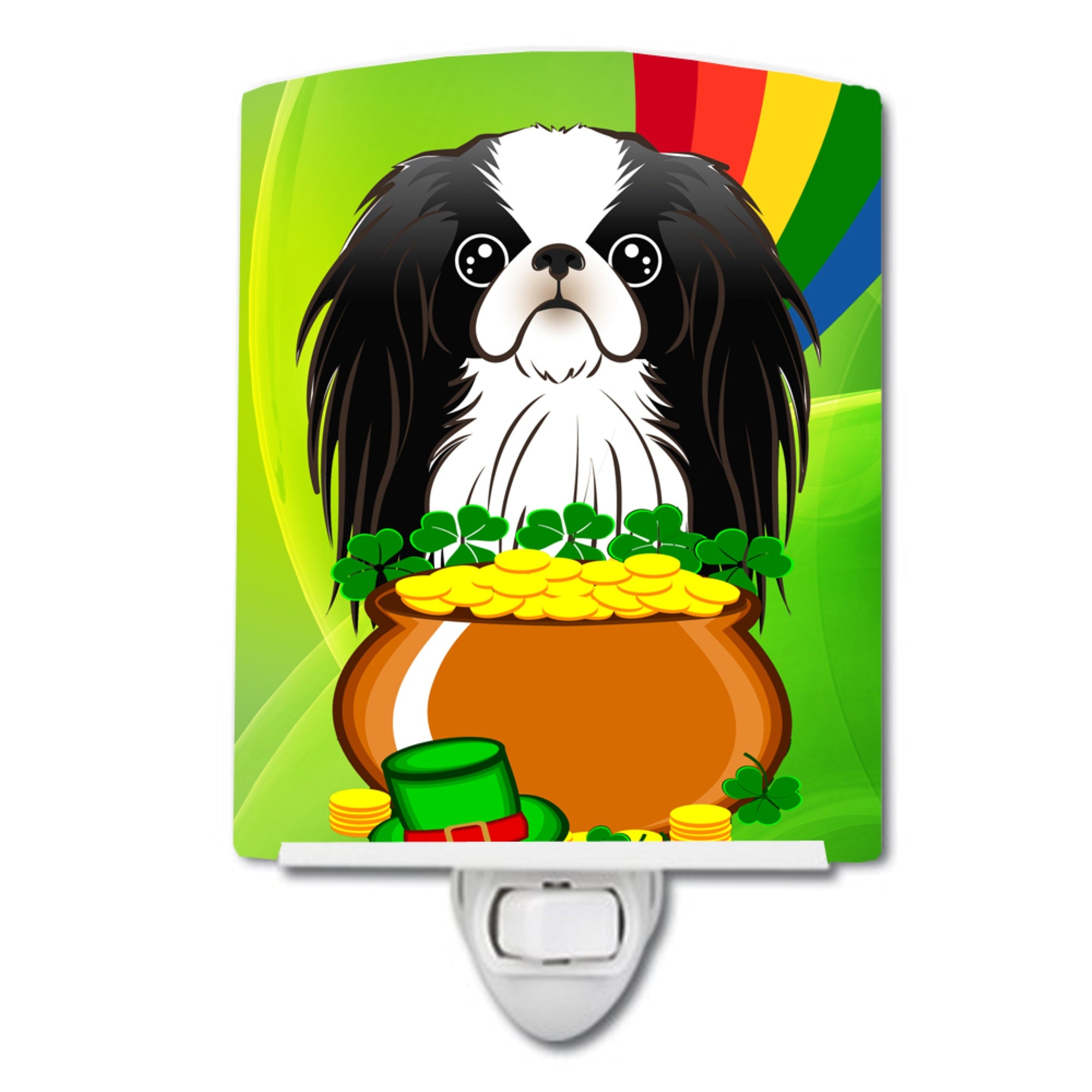  inchCarolines Treasures Japanese Chin St. Patricks Day Ceramic Night Light, 6x4, Multicolor inch