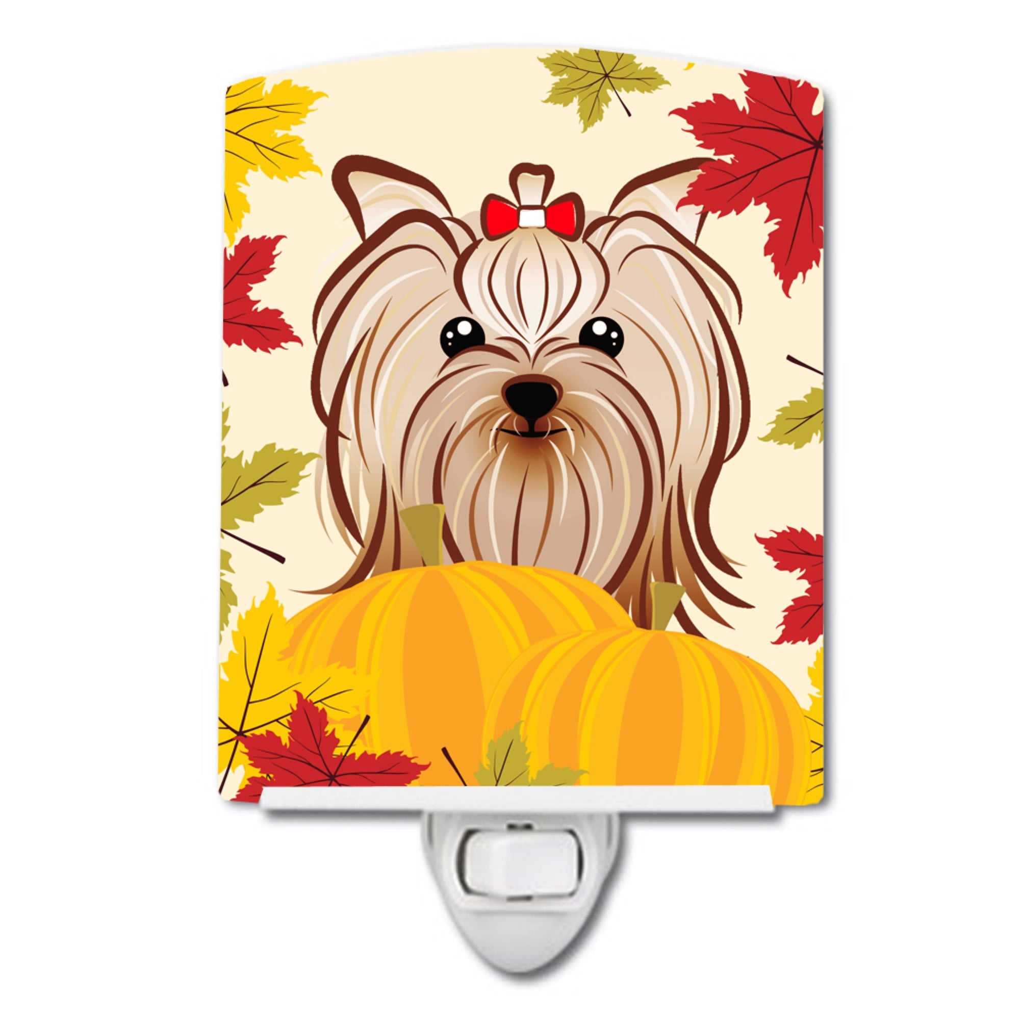  inchCarolines Treasures Yorkie Yorkishire Terrier Thanksgiving Ceramic Night Light, 6x4, Multicolor inch