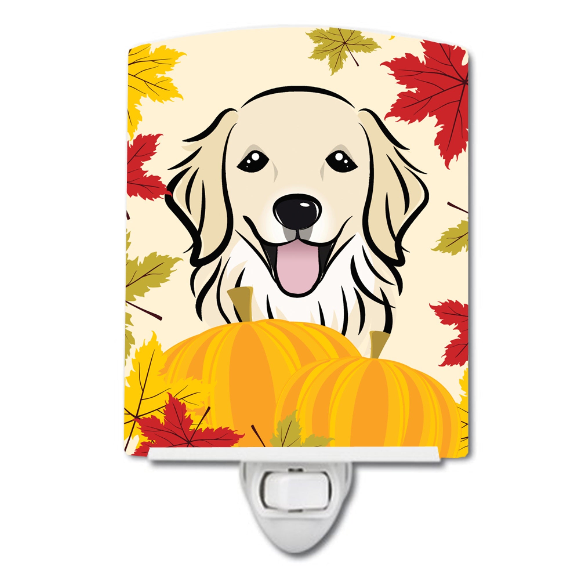  inchCarolines Treasures Golden Retriever Thanksgiving Ceramic Night Light, 6x4, Multicolor inch