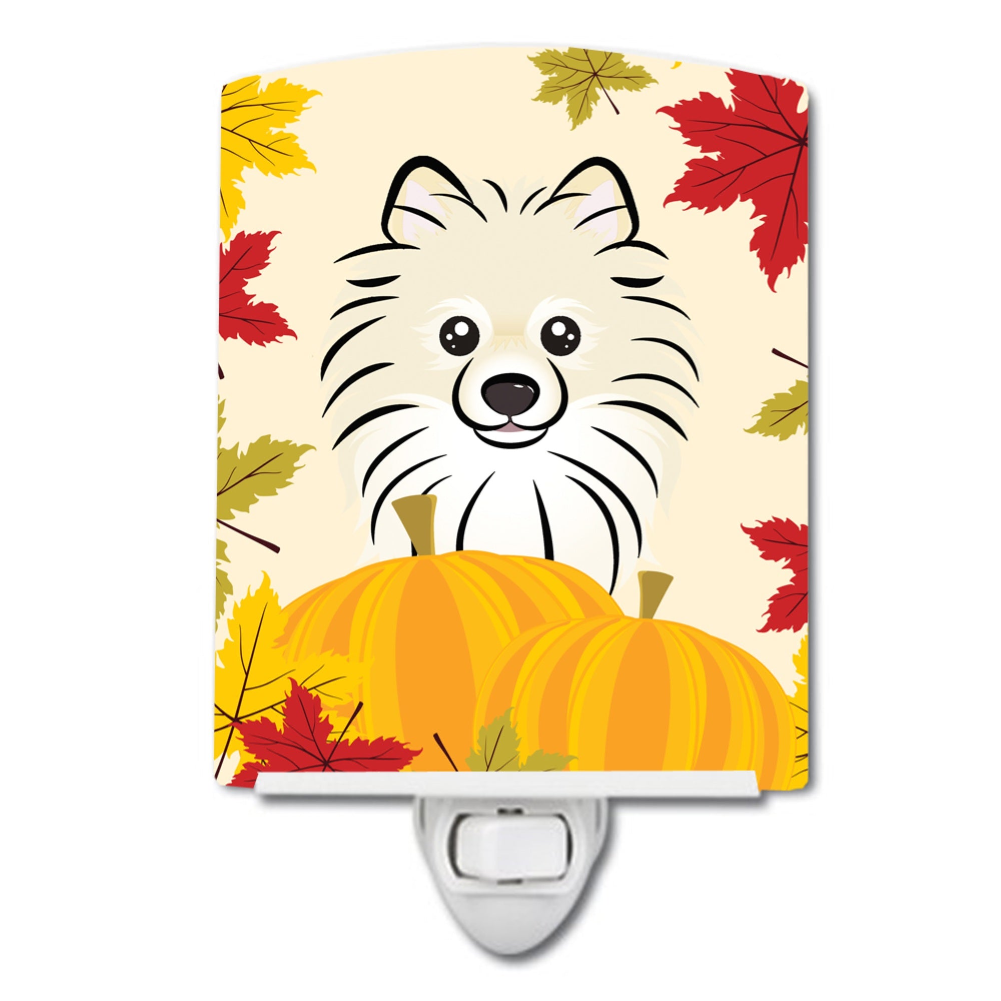  inchCarolines Treasures Pomeranian Thanksgiving Ceramic Night Light, 6x4, Multicolor inch