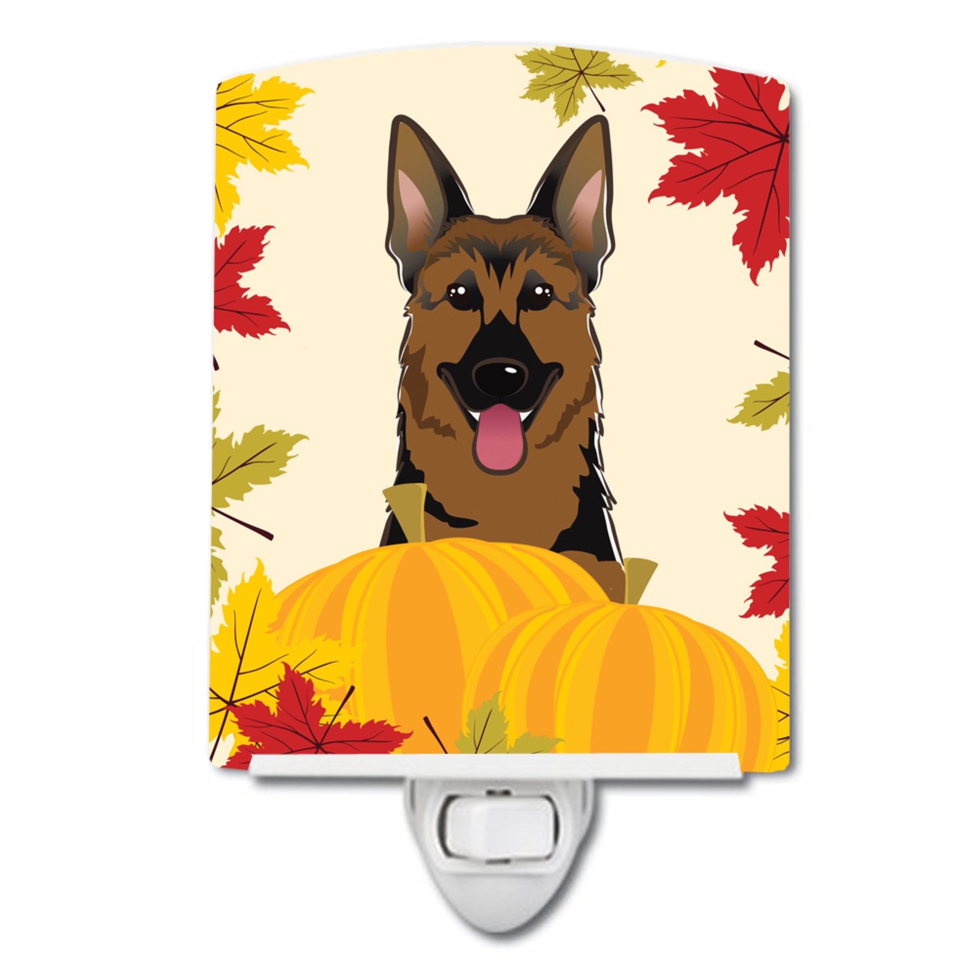  inchCarolines Treasures German Shepherd Thanksgiving Ceramic Night Light, 6x4, Multicolor inch