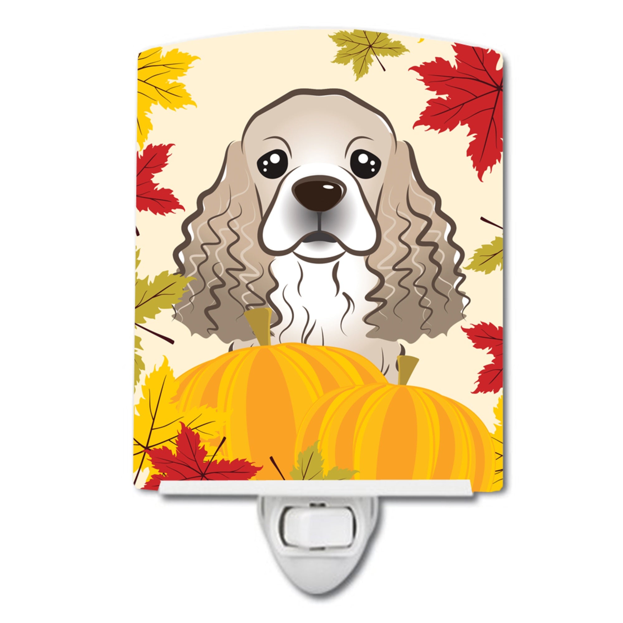  inchCarolines Treasures Cocker Spaniel Thanksgiving Ceramic Night Light, 6x4, Multicolor inch