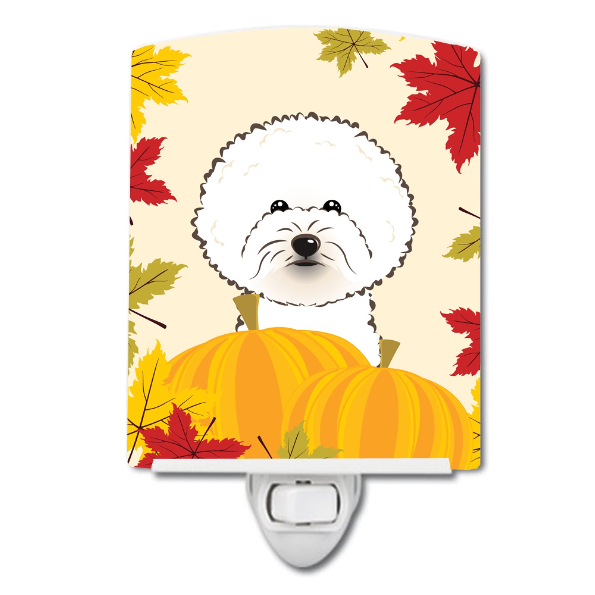  inchCarolines Treasures Bichon Frise Thanksgiving Ceramic Night Light, 6x4, Multicolor inch