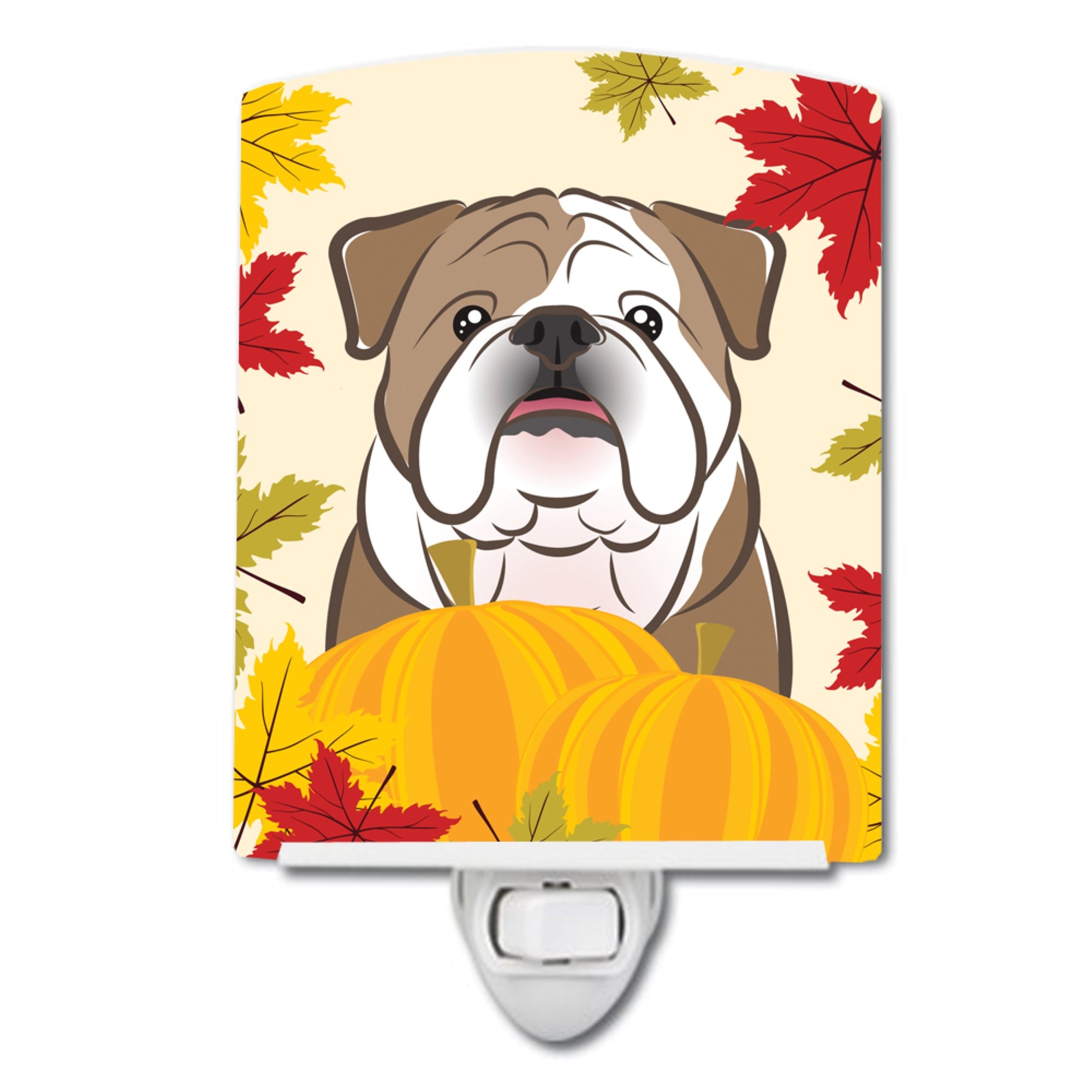  inchCarolines Treasures English Bulldog Thanksgiving Ceramic Night Light, 6x4, Multicolor inch