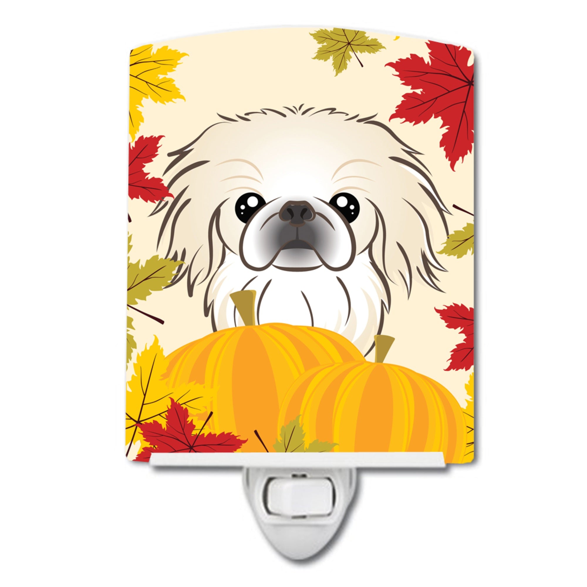 inchCarolines Treasures Pekingese Thanksgiving Ceramic Night Light, 6x4, Multicolor inch