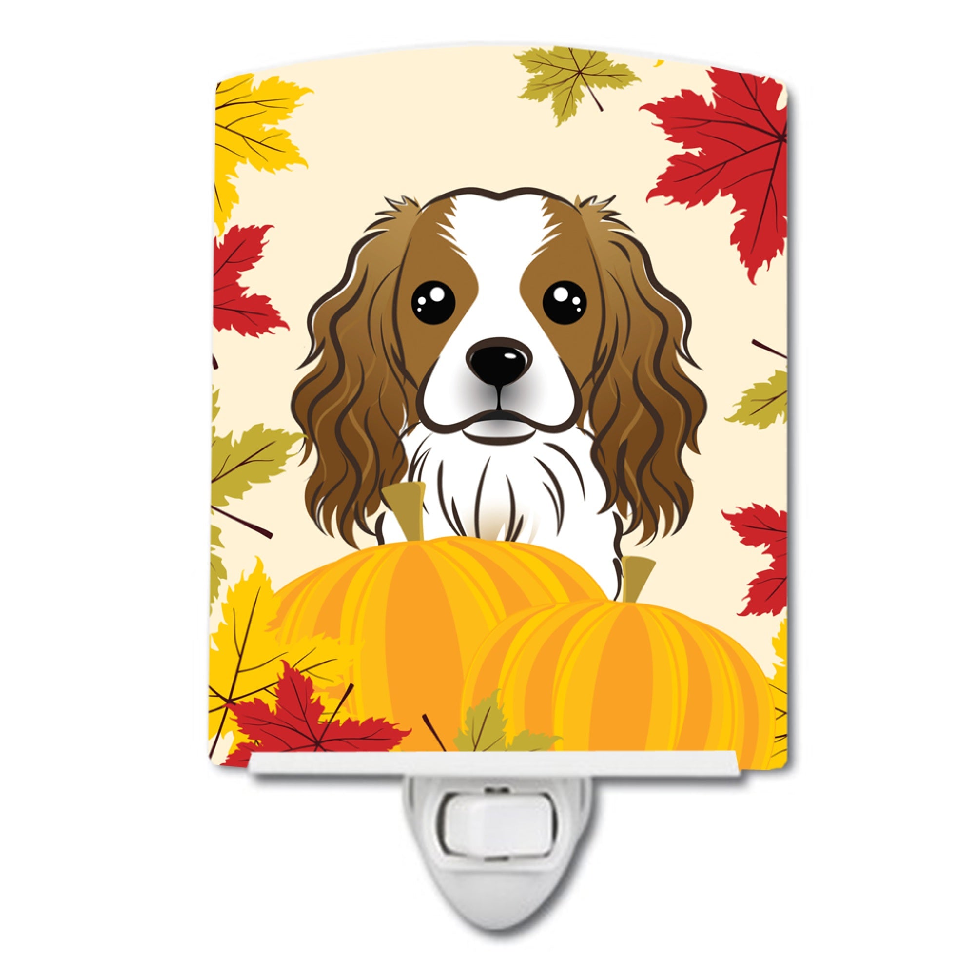  inchCarolines Treasures Cavalier Spaniel Thanksgiving Ceramic Night Light, 6x4, Multicolor inch