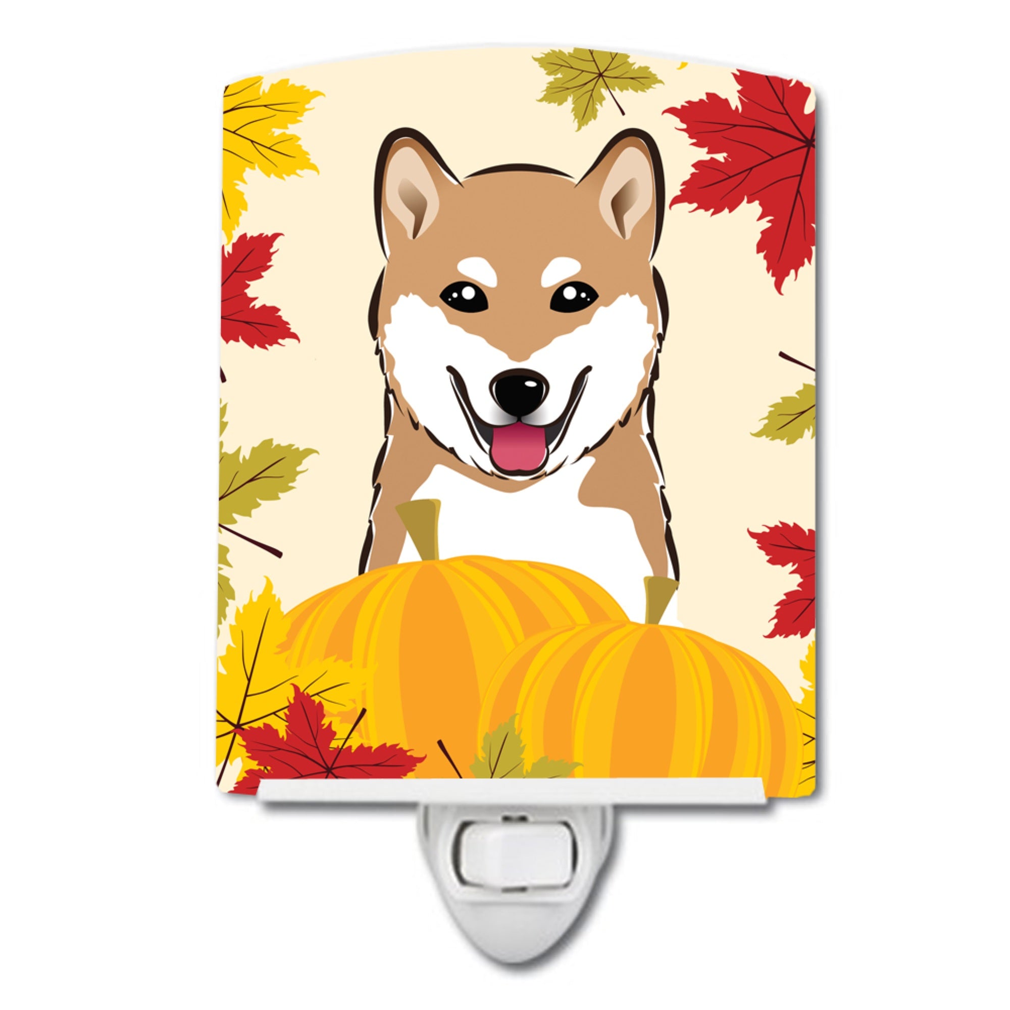  inchCarolines Treasures Shiba Inu Thanksgiving Ceramic Night Light, 6x4, Multicolor inch