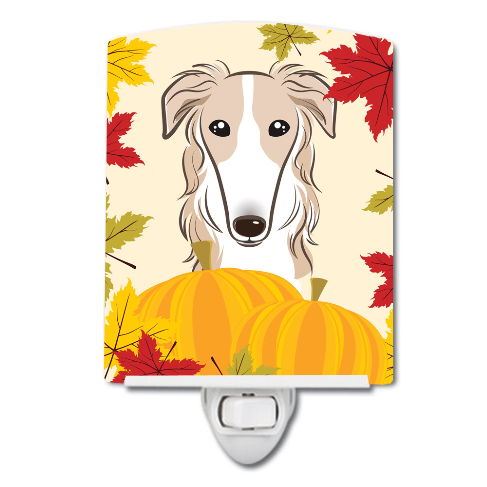  inchCarolines Treasures Borzoi Thanksgiving Ceramic Night Light, 6x4, Multicolor inch