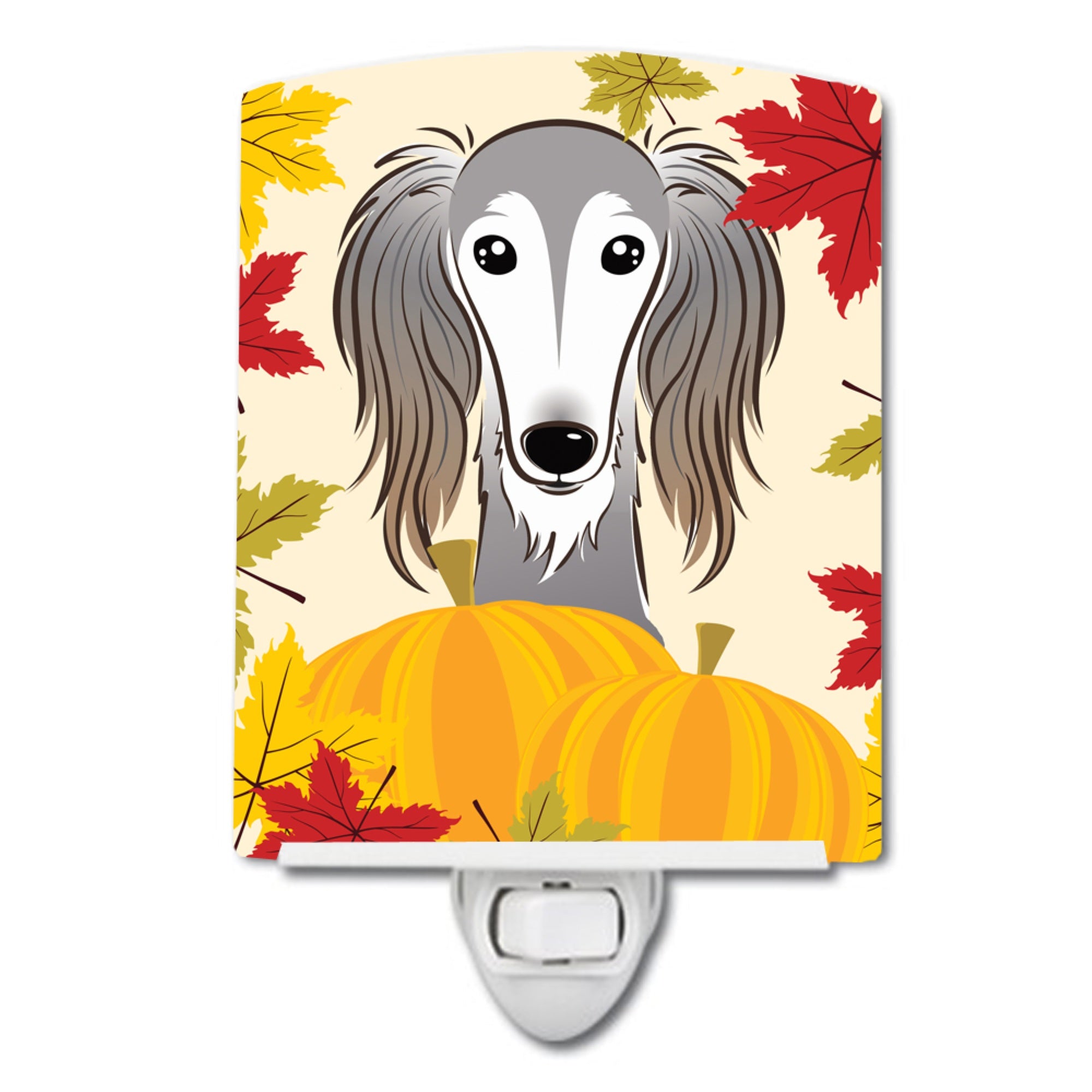  inchCarolines Treasures Saluki Thanksgiving Ceramic Night Light, 6x4, Multicolor inch