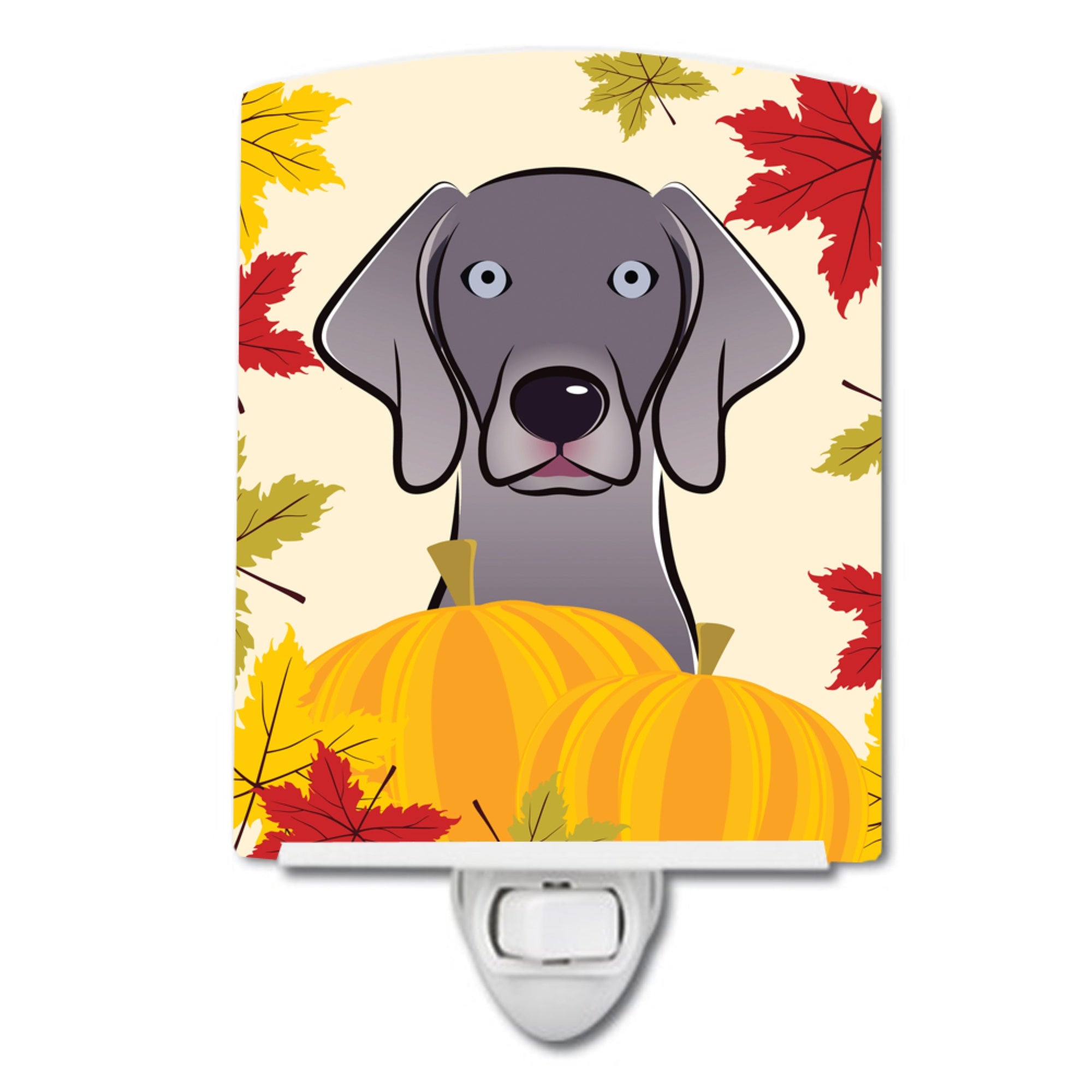  inchCarolines Treasures Weimaraner Thanksgiving Ceramic Night Light, 6x4, Multicolor inch