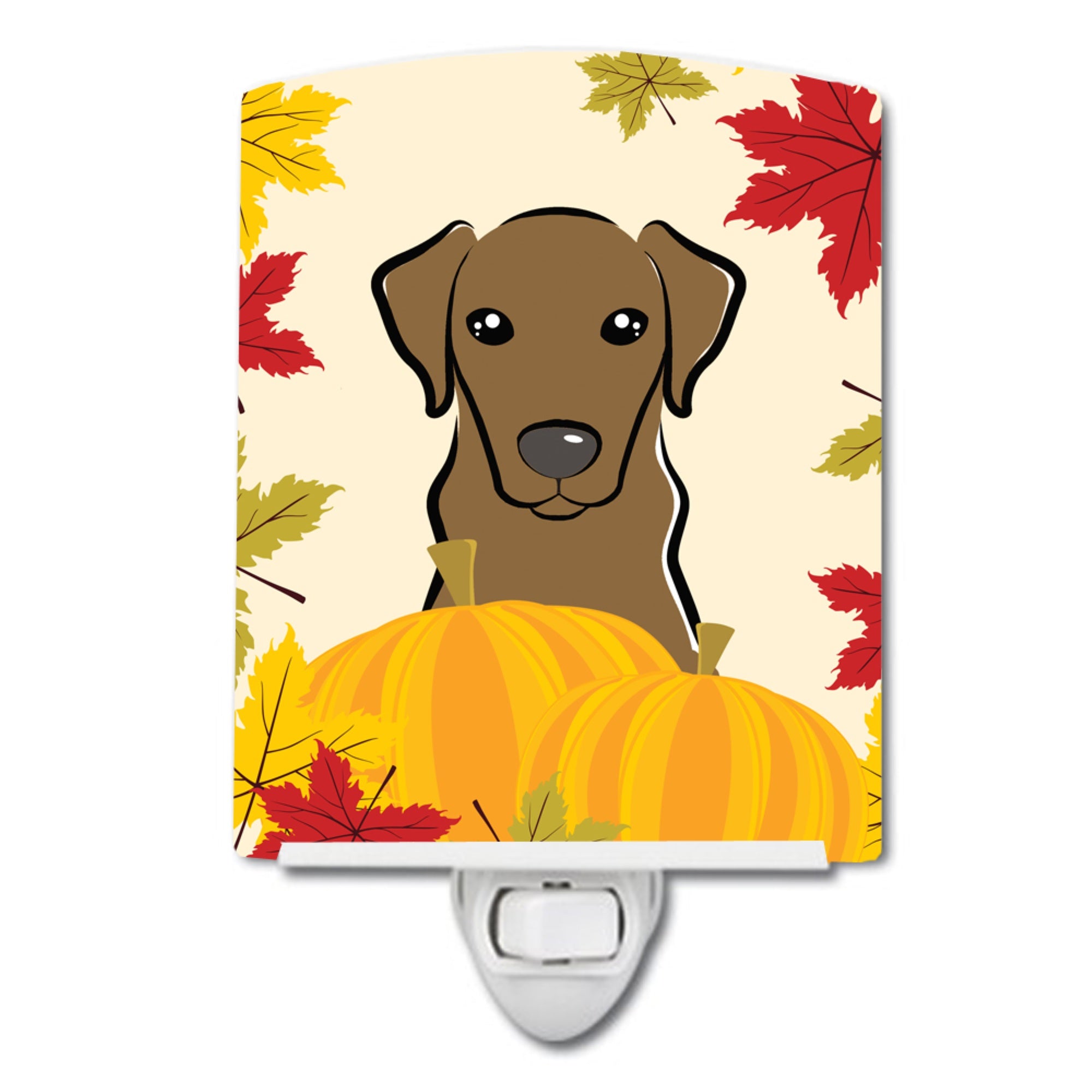  inchCarolines Treasures Chocolate Labrador Thanksgiving Ceramic Night Light, 6x4, Multicolor inch