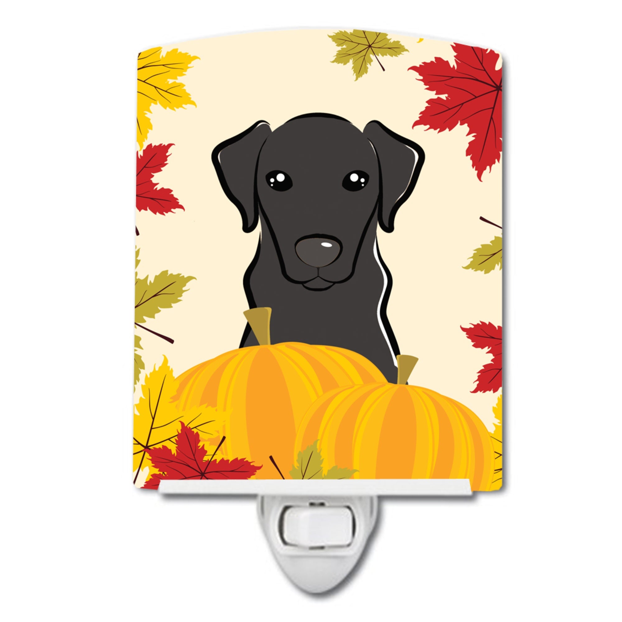 inchCarolines Treasures Black Labrador Thanksgiving Ceramic Night Light, 6x4, Multicolor inch