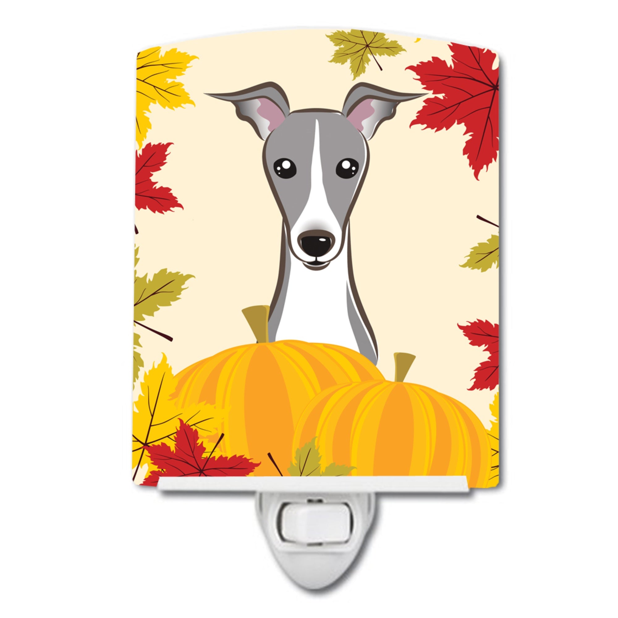  inchCarolines Treasures Italian Greyhound Thanksgiving Ceramic Night Light, 6x4, Multicolor inch