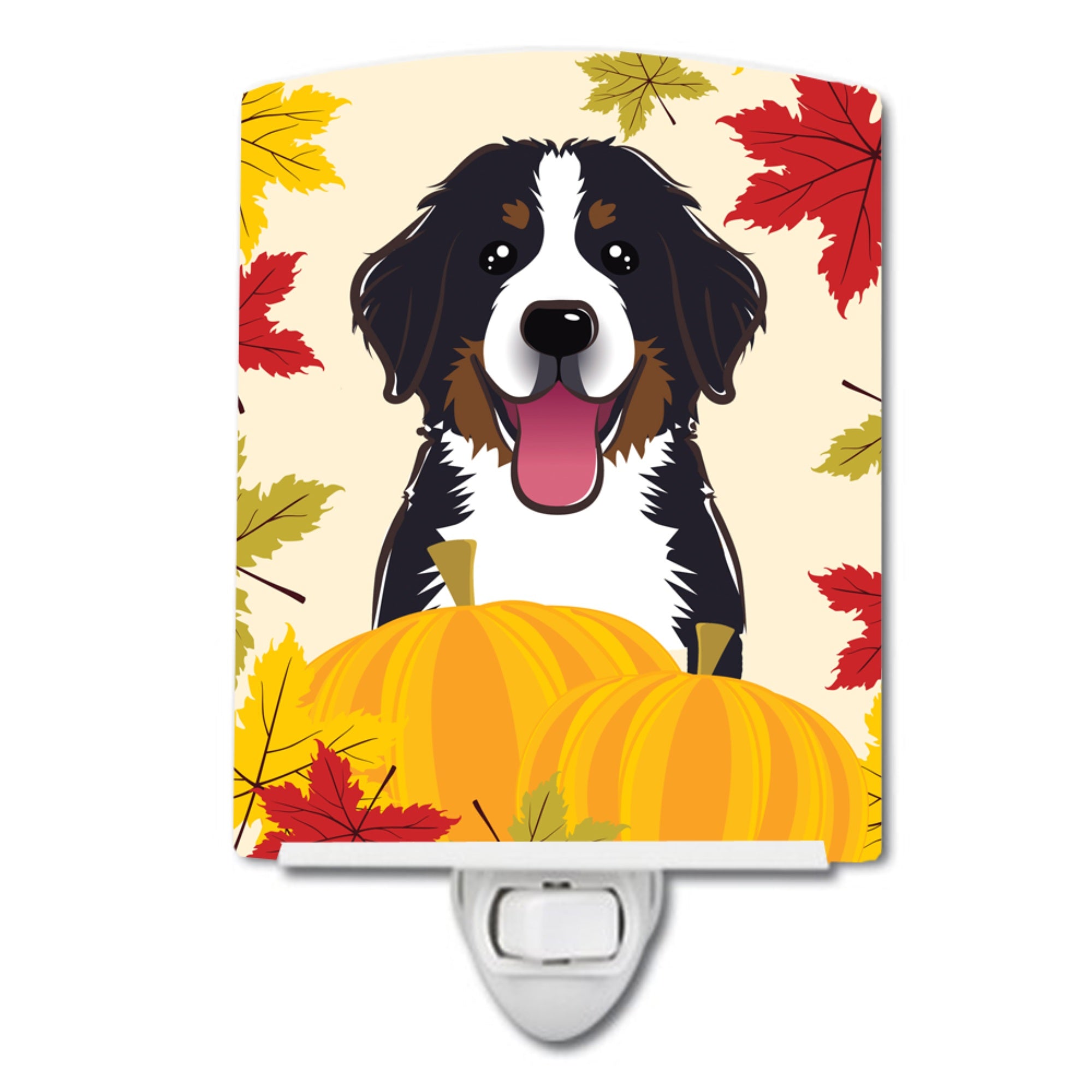  inchCarolines Treasures Bernese Mountain Dog Thanksgiving Ceramic Night Light, 6x4, Multicolor inch