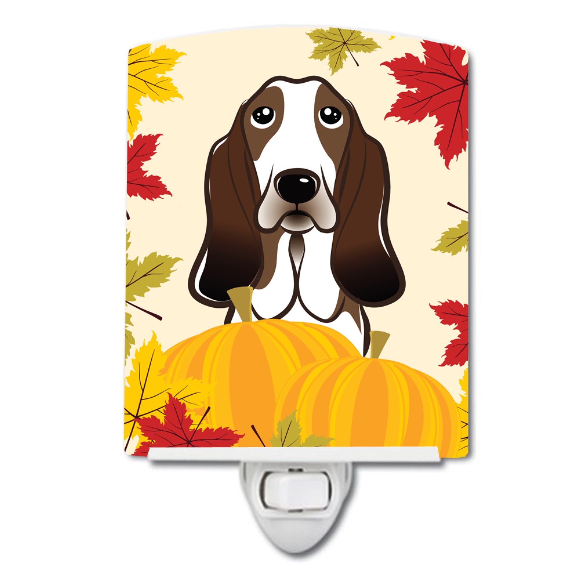  inchCarolines Treasures Basset Hound Thanksgiving Ceramic Night Light, 6x4, Multicolor inch