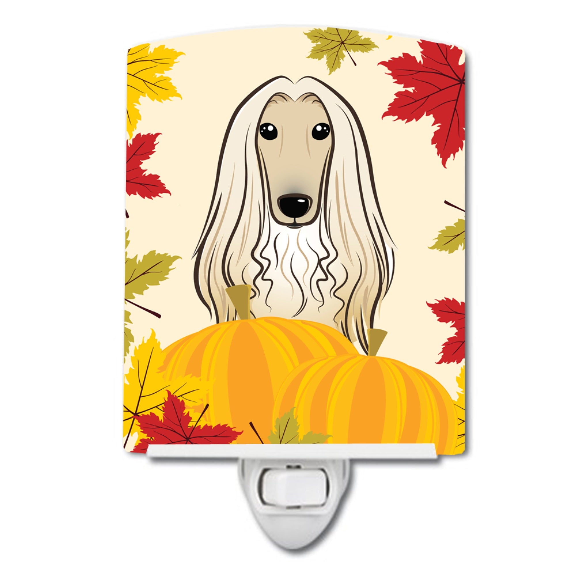  inchCarolines Treasures Afghan Hound Thanksgiving Ceramic Night Light, 6x4, Multicolor inch