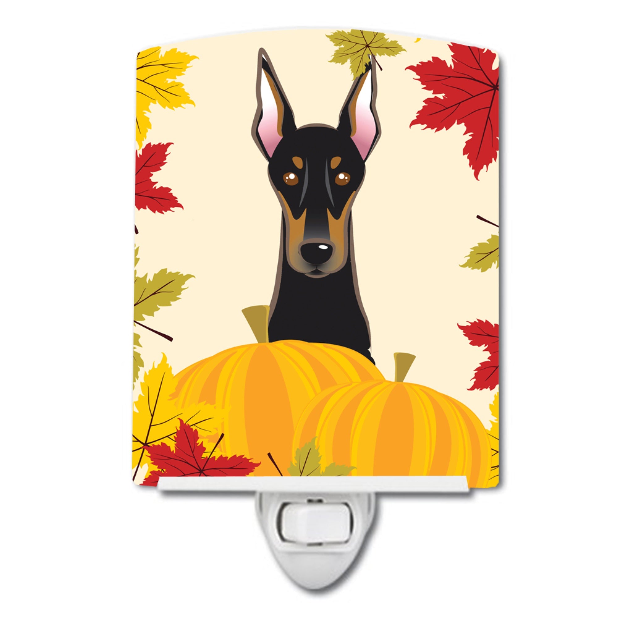  inchCarolines Treasures Doberman Thanksgiving Ceramic Night Light, 6x4, Multicolor inch