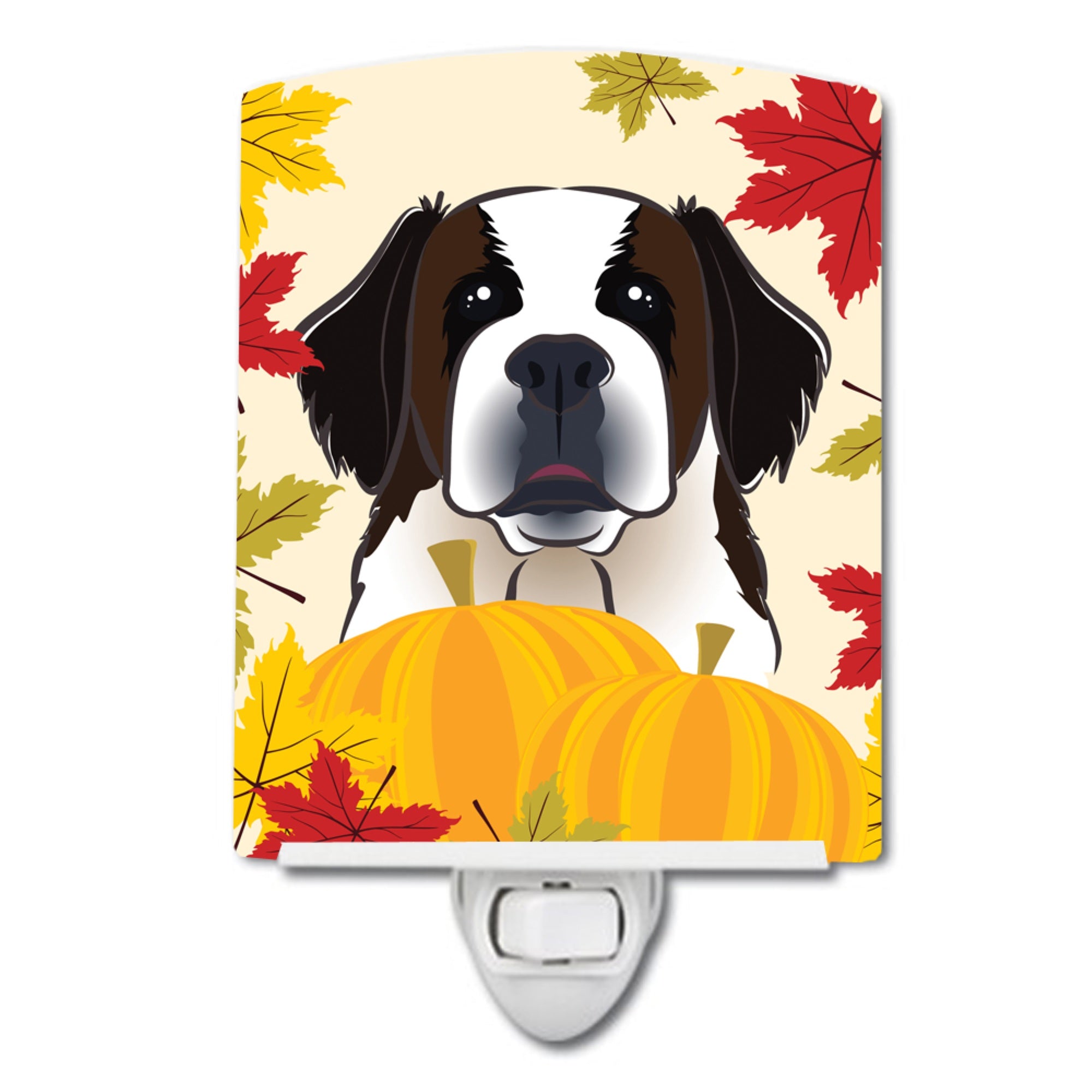  inchCarolines Treasures Saint Bernard Thanksgiving Ceramic Night Light, 6x4, Multicolor inch