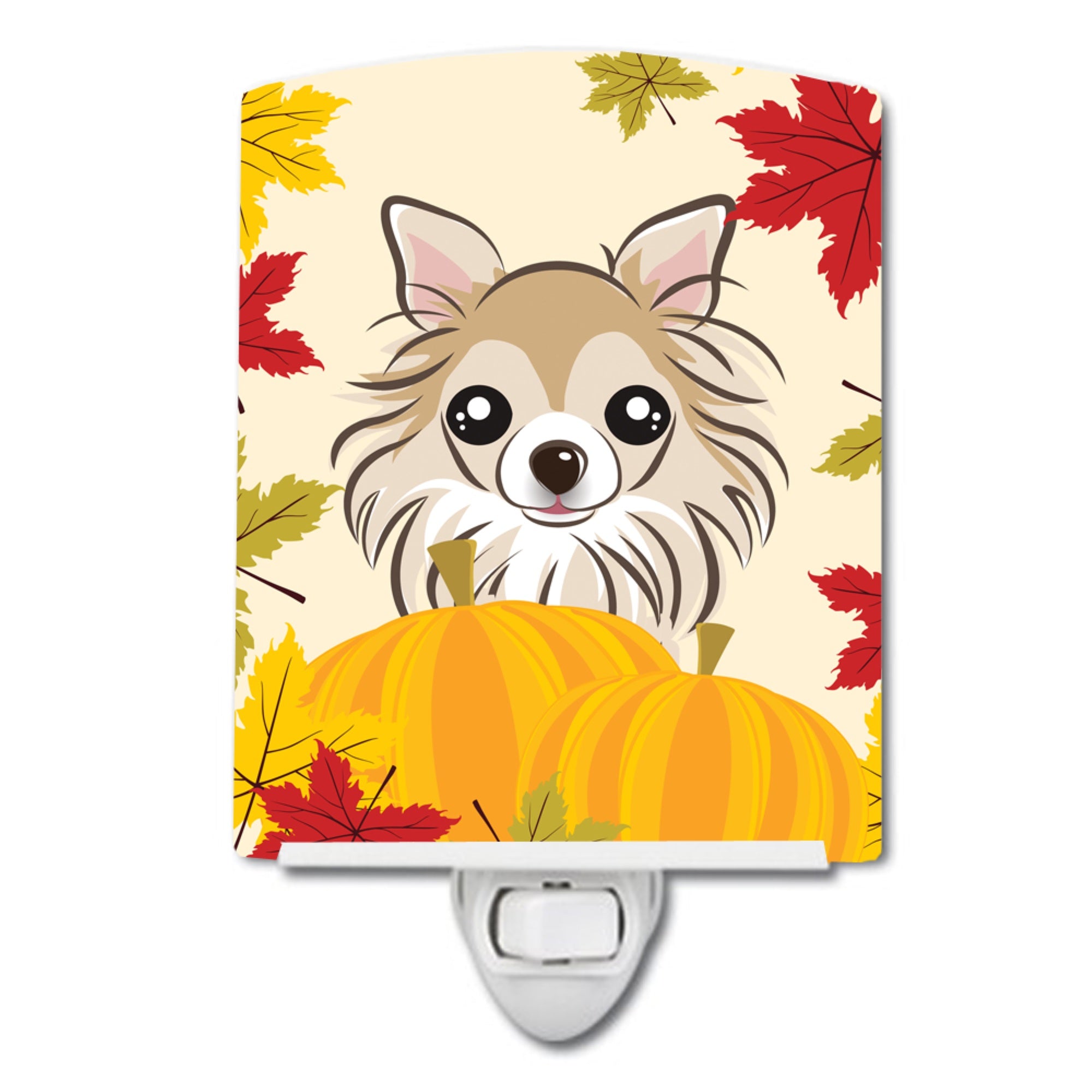  inchCarolines Treasures Chihuahua Thanksgiving Ceramic Night Light, 6x4, Multicolor inch