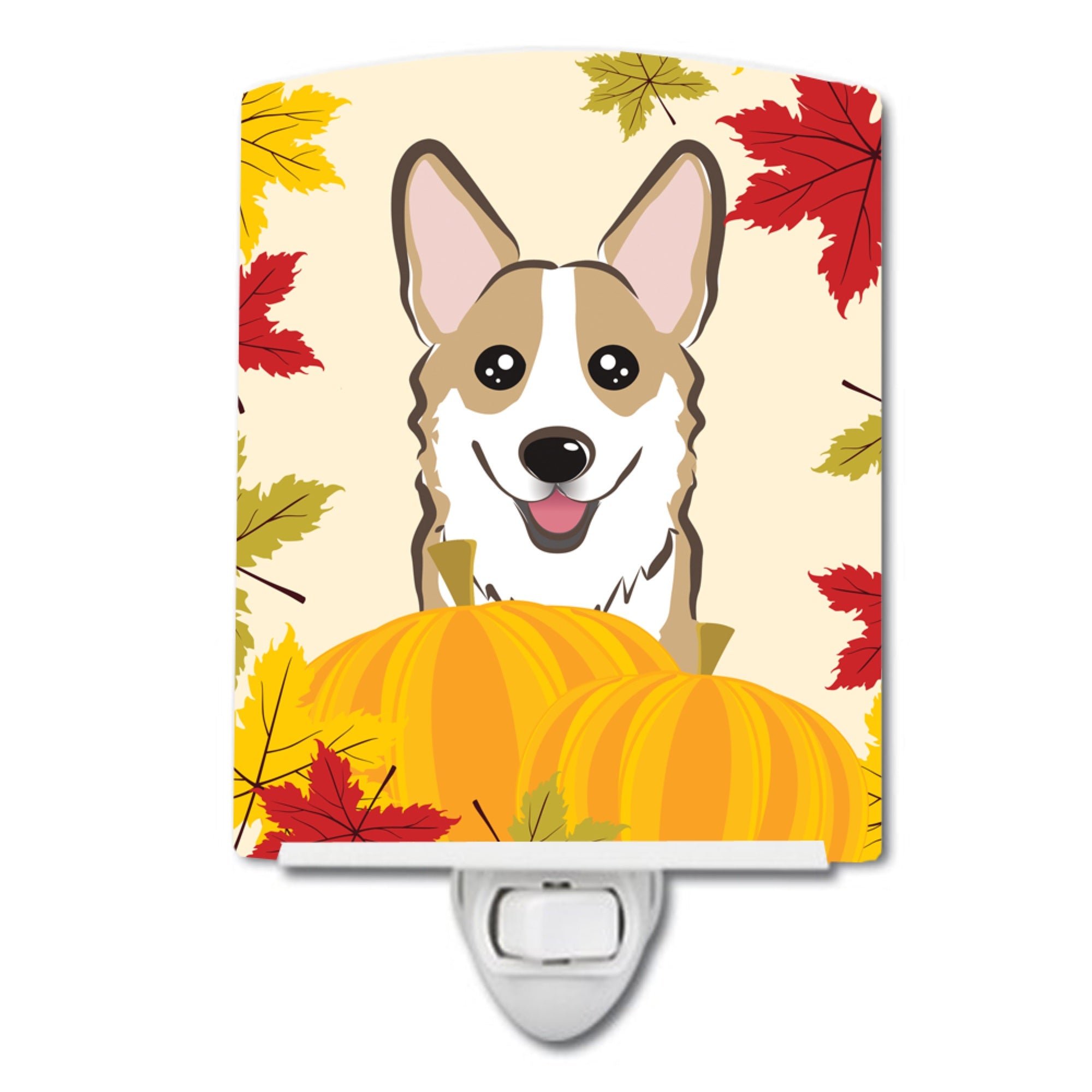  inchCarolines Treasures Sable Corgi Thanksgiving Ceramic Night Light, 6x4, Multicolor inch