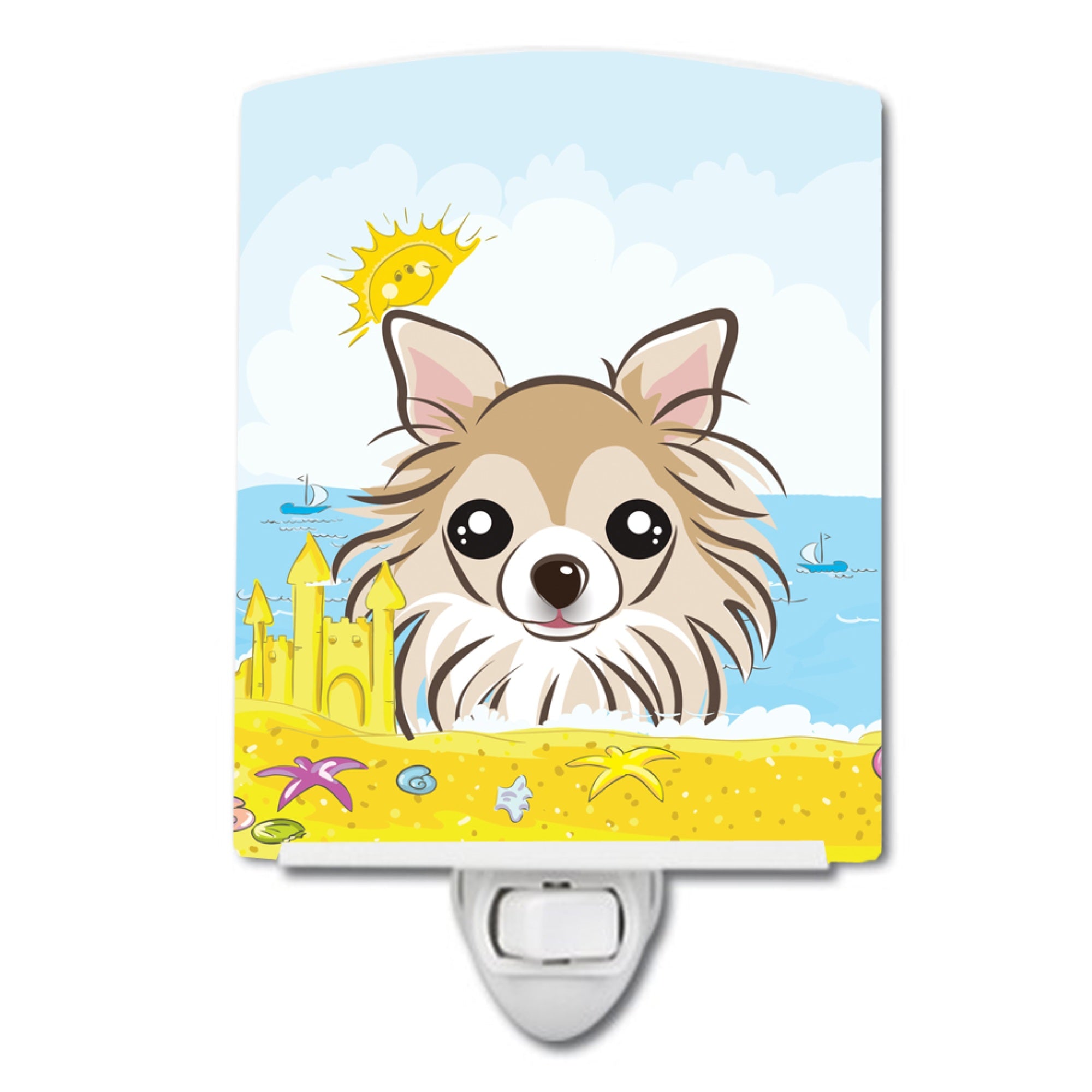  inchCarolines Treasures Chihuahua Summer Beach Ceramic Night Light, 6x4, Multicolor inch
