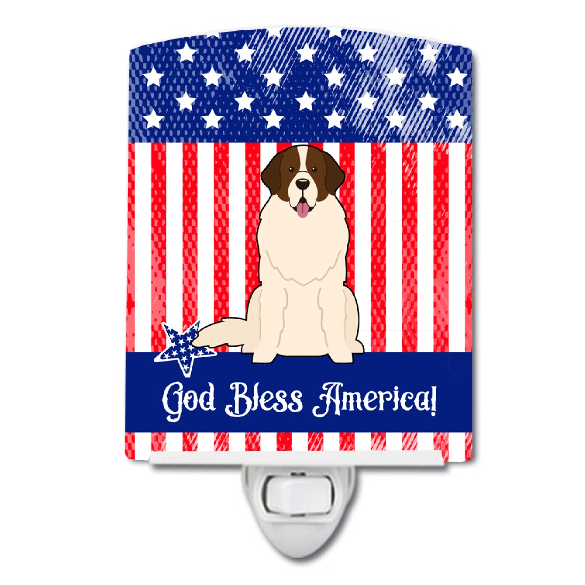  inchCarolines Treasures Patriotic USA Moscow Watchdog Ceramic Night Light, 6x4, Multicolor inch
