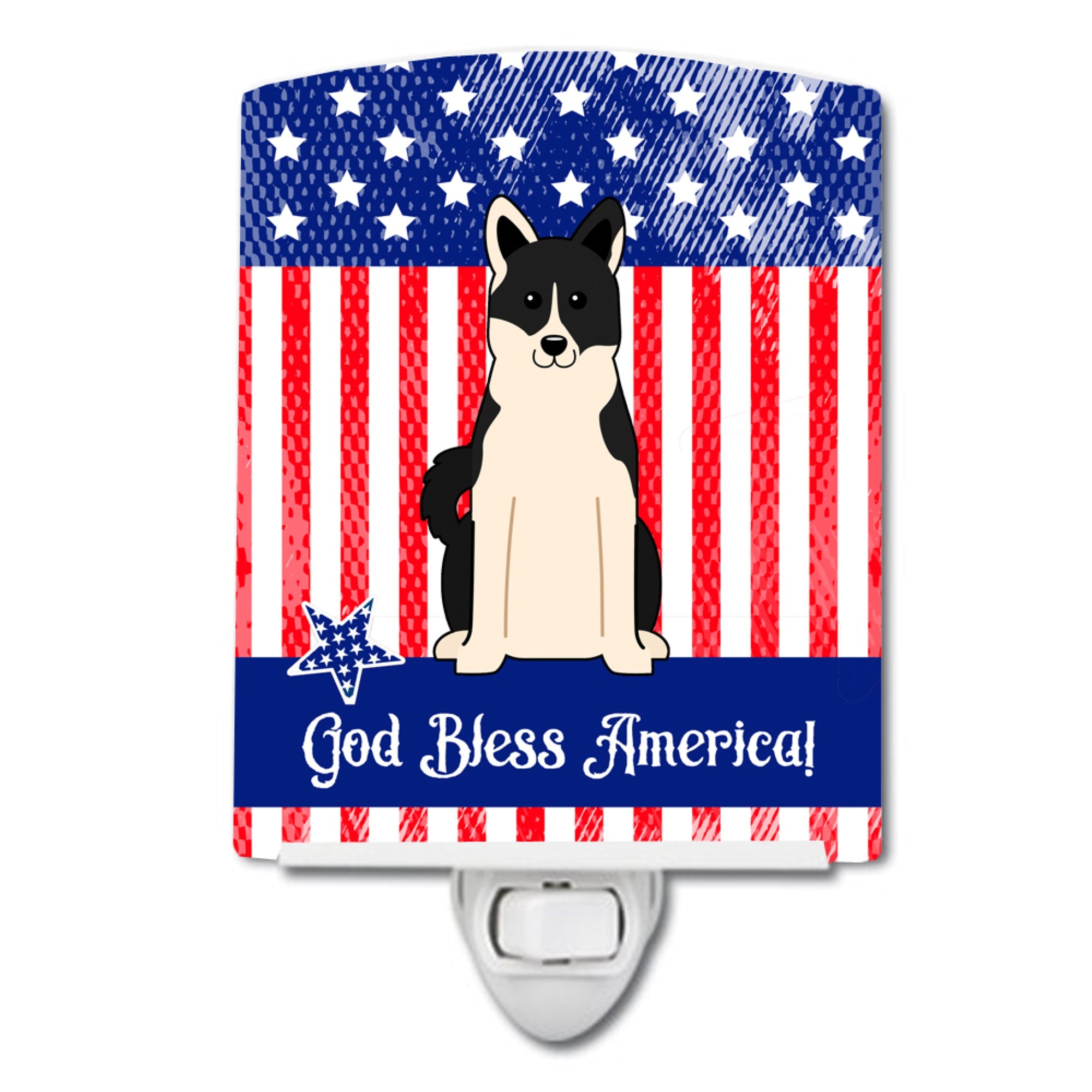  inchCarolines Treasures Patriotic USA RussoEuropean Laika Spitz Ceramic Night Light, 6x4, Multicolor inch