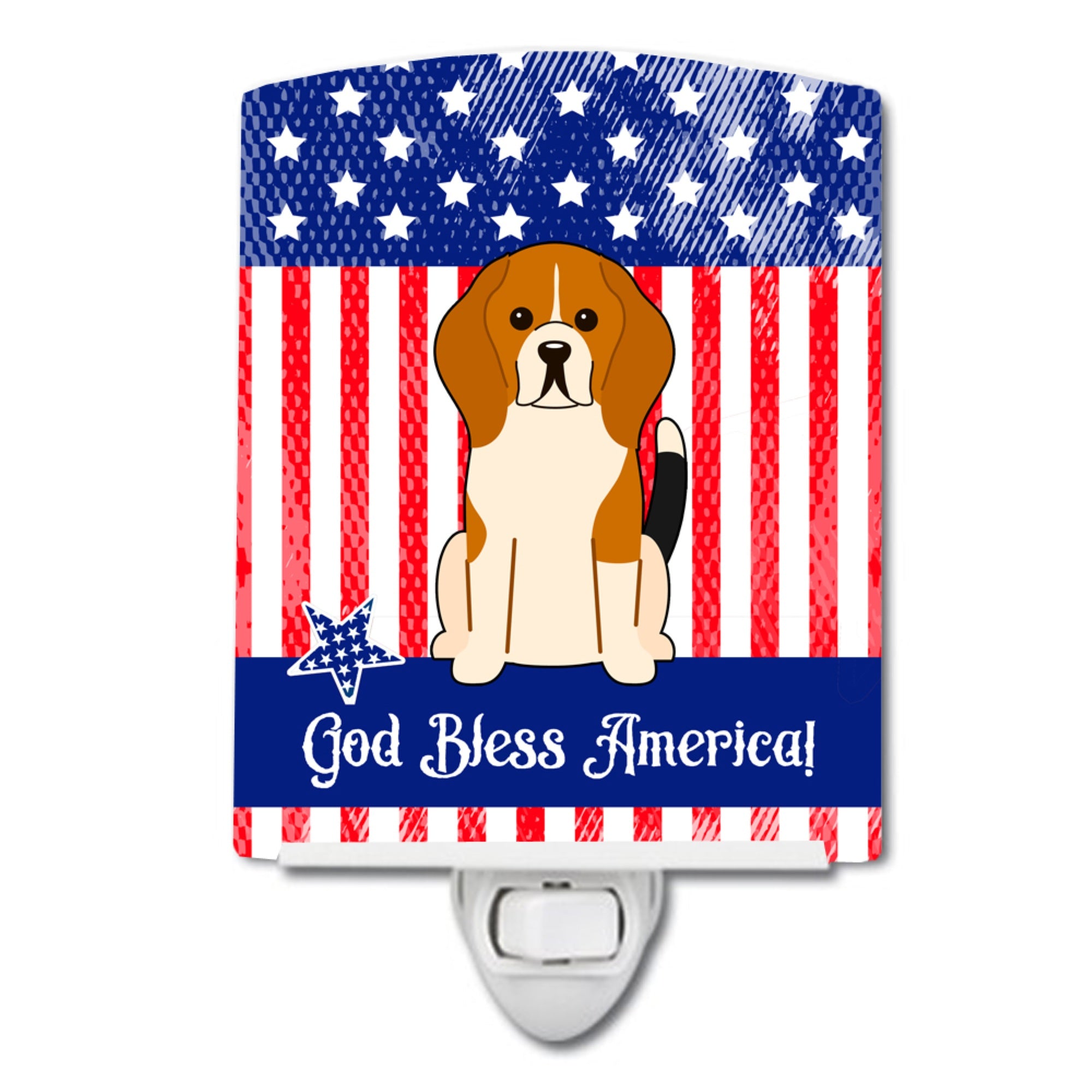  inchCarolines Treasures Patriotic USA Beagle Tricolor Ceramic Night Light, 6x4, Multicolor inch