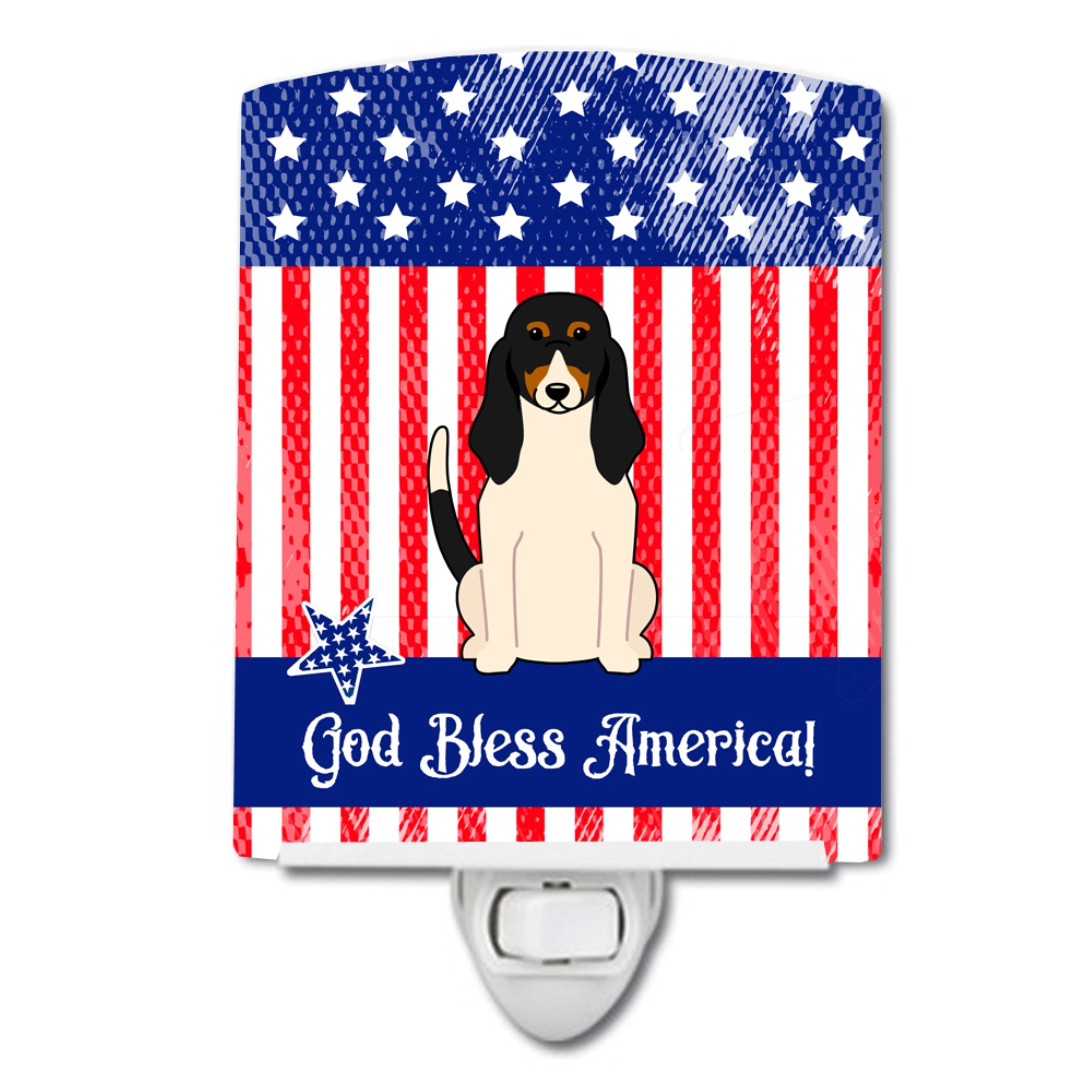  inchCarolines Treasures Patriotic USA Swiss Hound Ceramic Night Light, 6x4, Multicolor inch