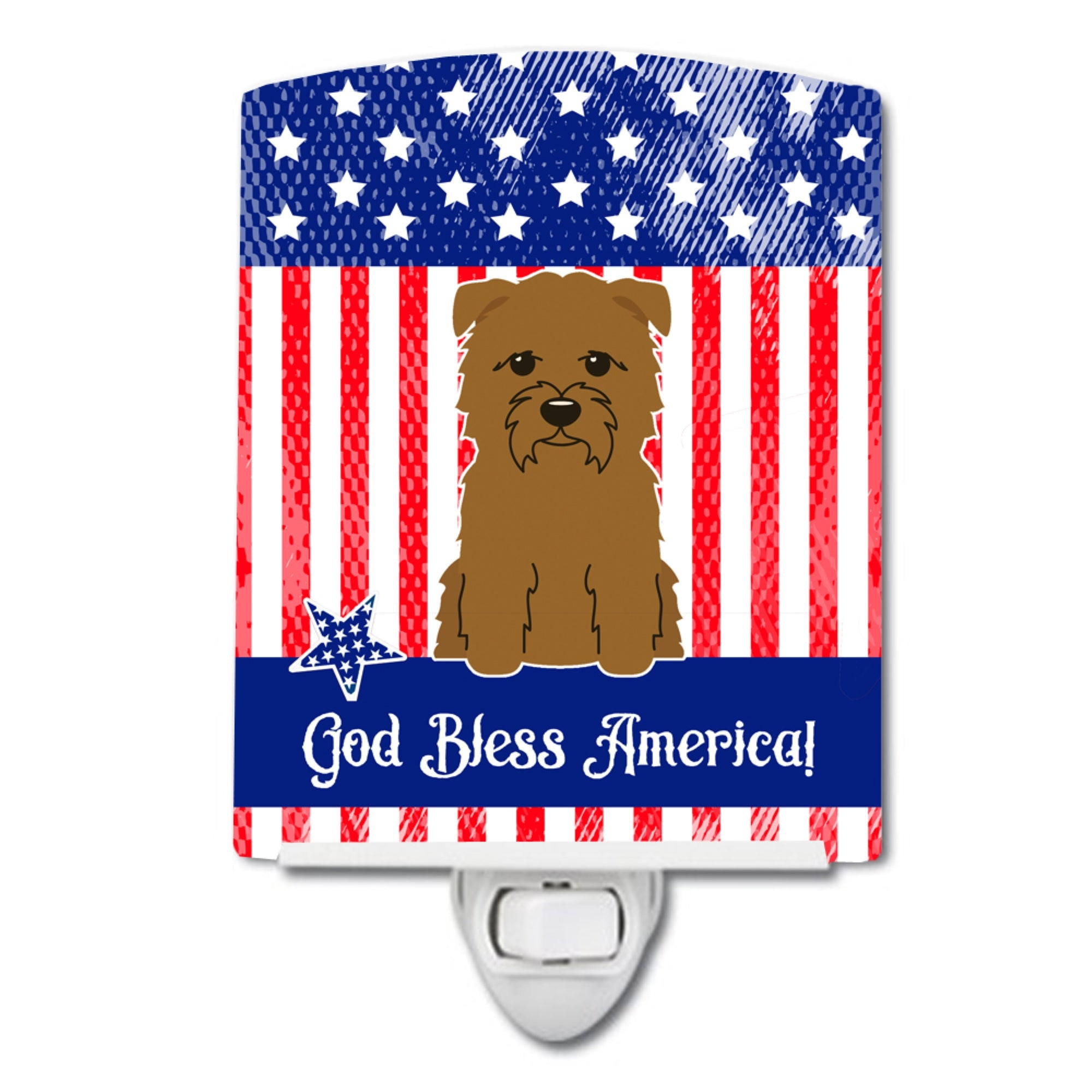  inchCarolines Treasures Patriotic USA Glen of Imal Tan Ceramic Night Light, 6x4, Multicolor inch