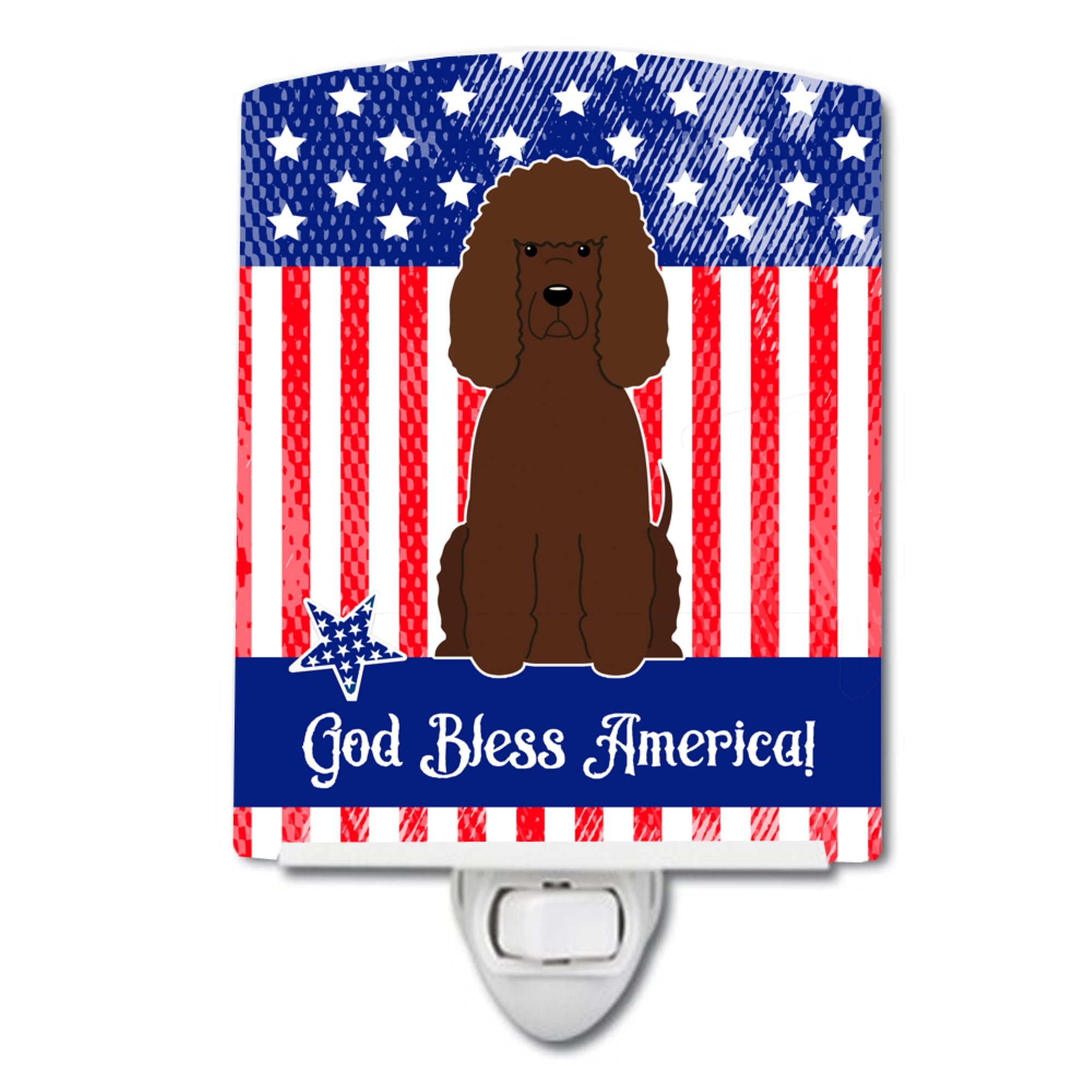  inchCarolines Treasures Patriotic USA Irish Water Spaniel Ceramic Night Light, 6x4, Multicolor inch