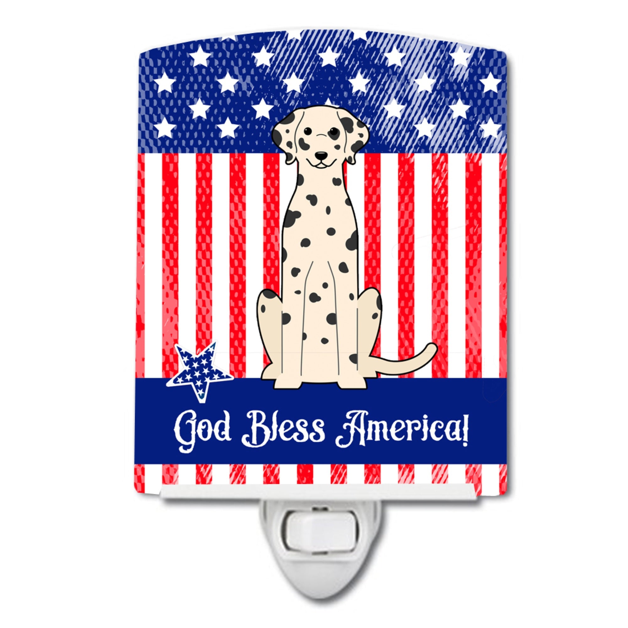  inchCarolines Treasures Patriotic USA Dalmatian Ceramic Night Light, 6x4, Multicolor inch