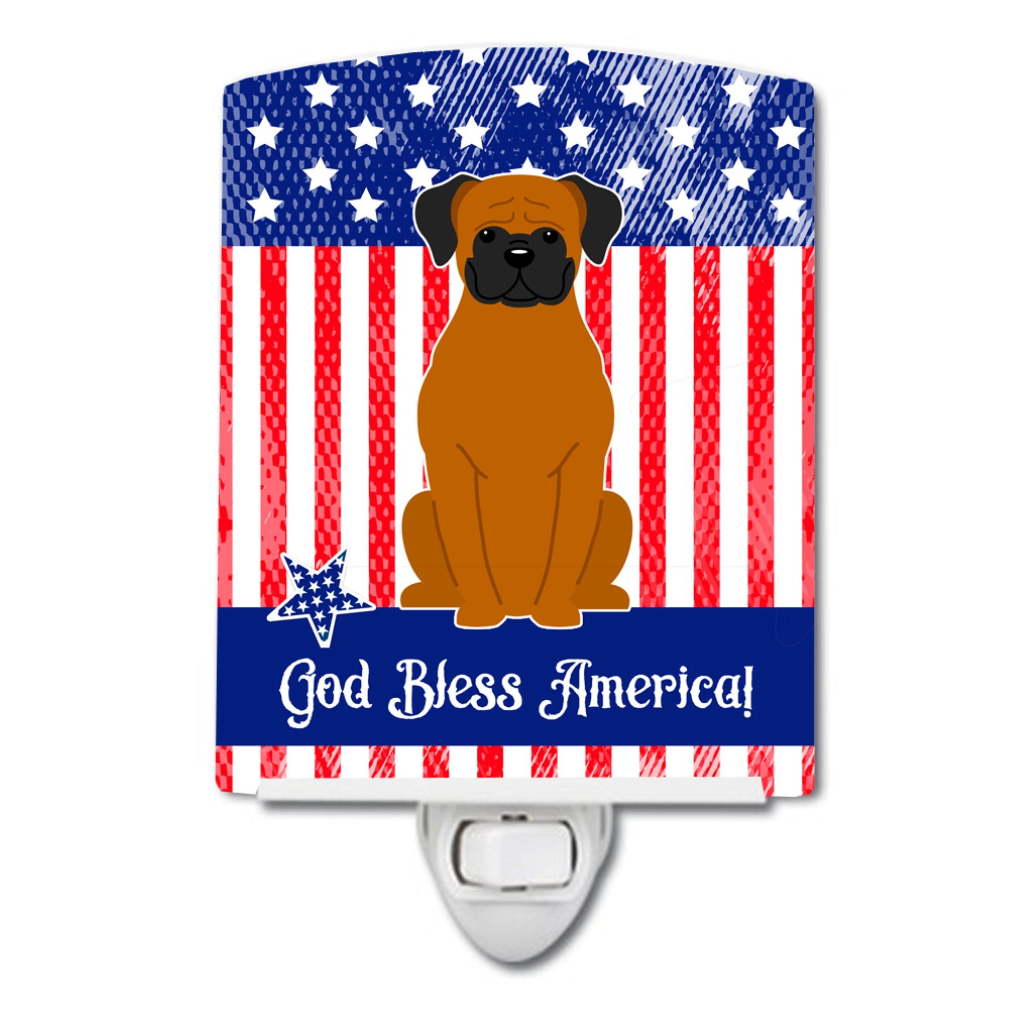  inchCarolines Treasures Patriotic USA Fawn Boxer Ceramic Night Light, 6x4, Multicolor inch